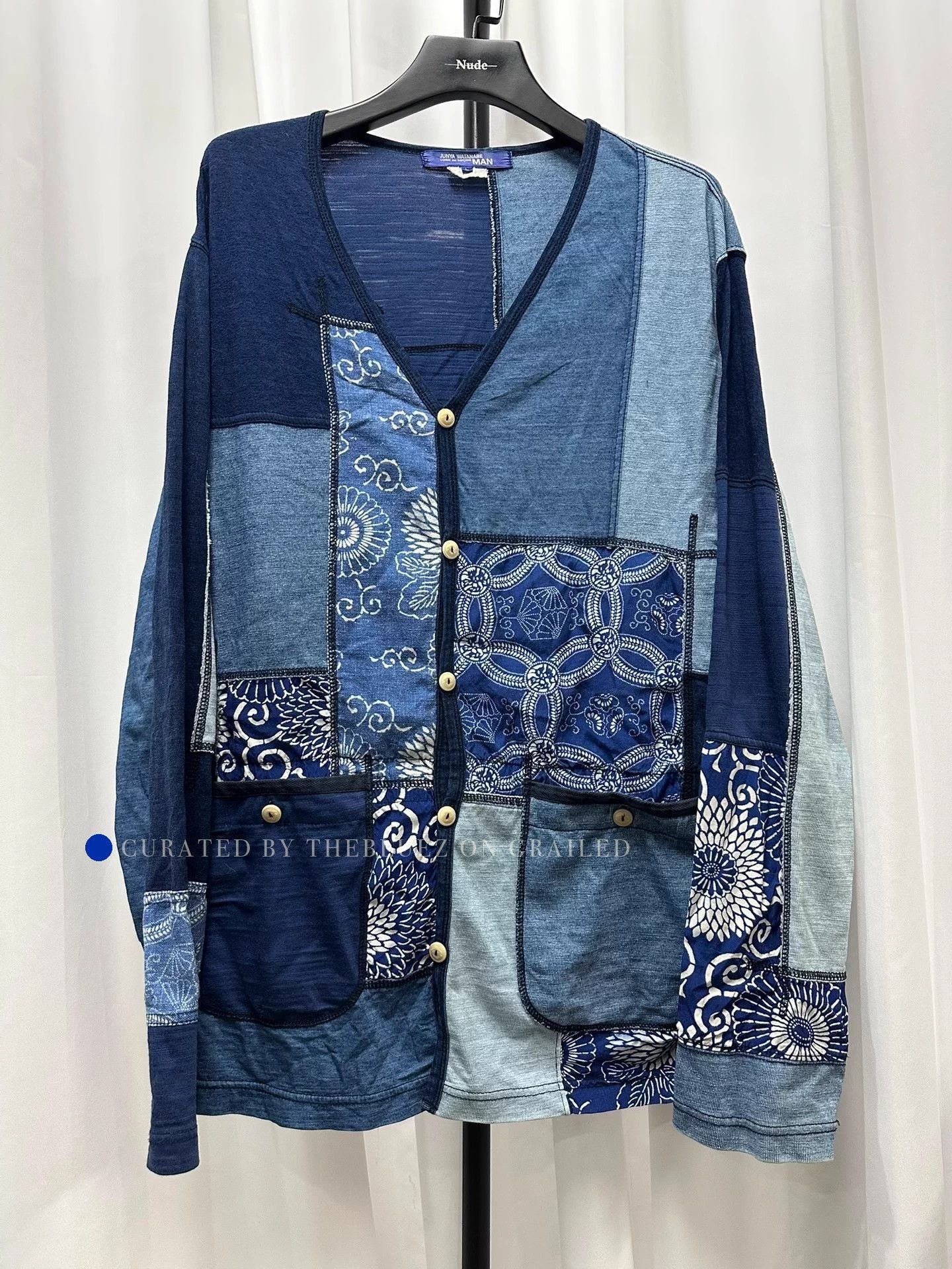 Junya Watanabe Indigo Patchwork Cardigan in Blue Size US L / EU 52-54 / 3 - 1 Thumbnail