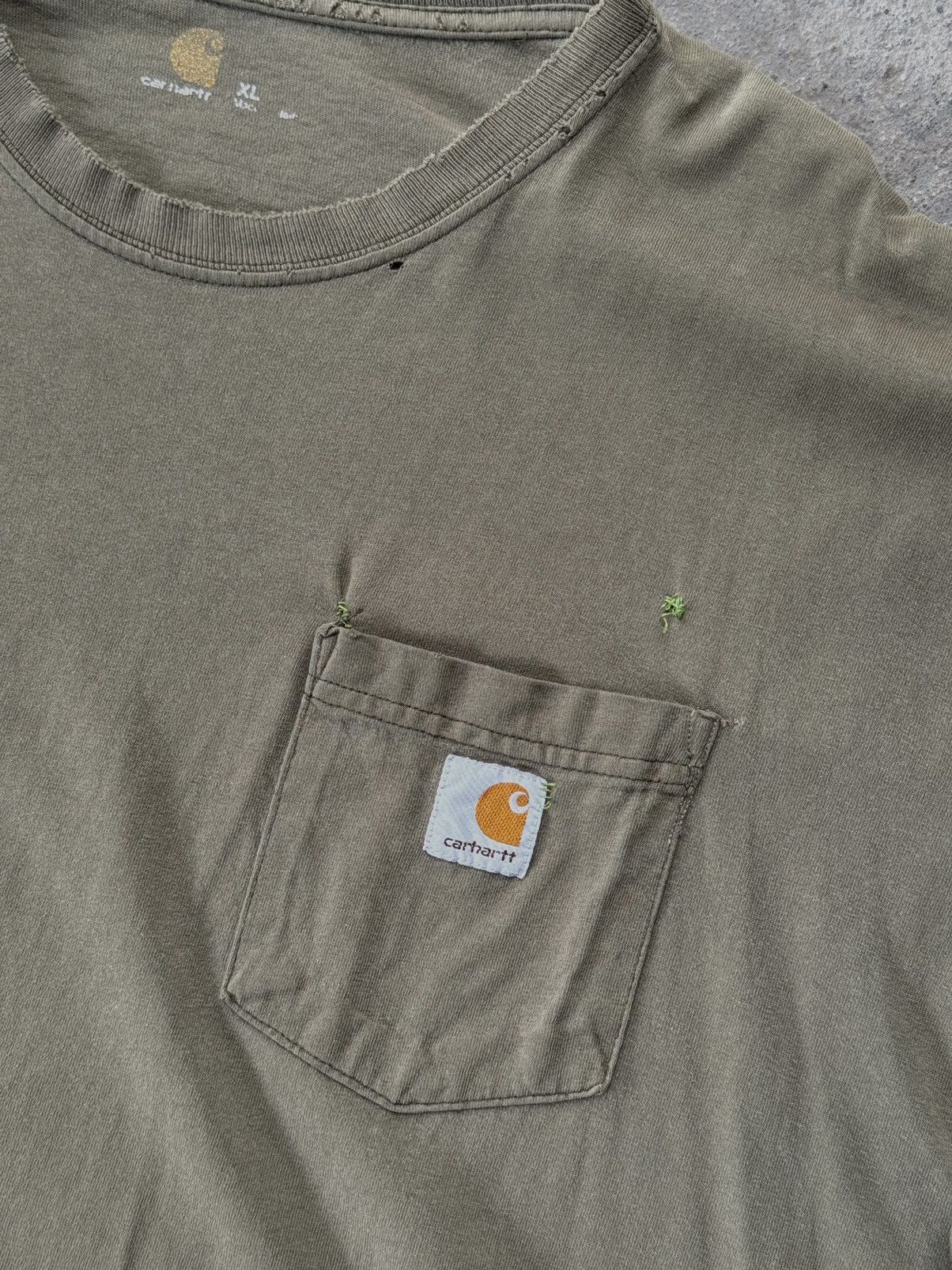 Carhartt × Vintage Vintage Trashed Carhartt pocket tee Size US XL / EU 56 / 4 - 3 Thumbnail
