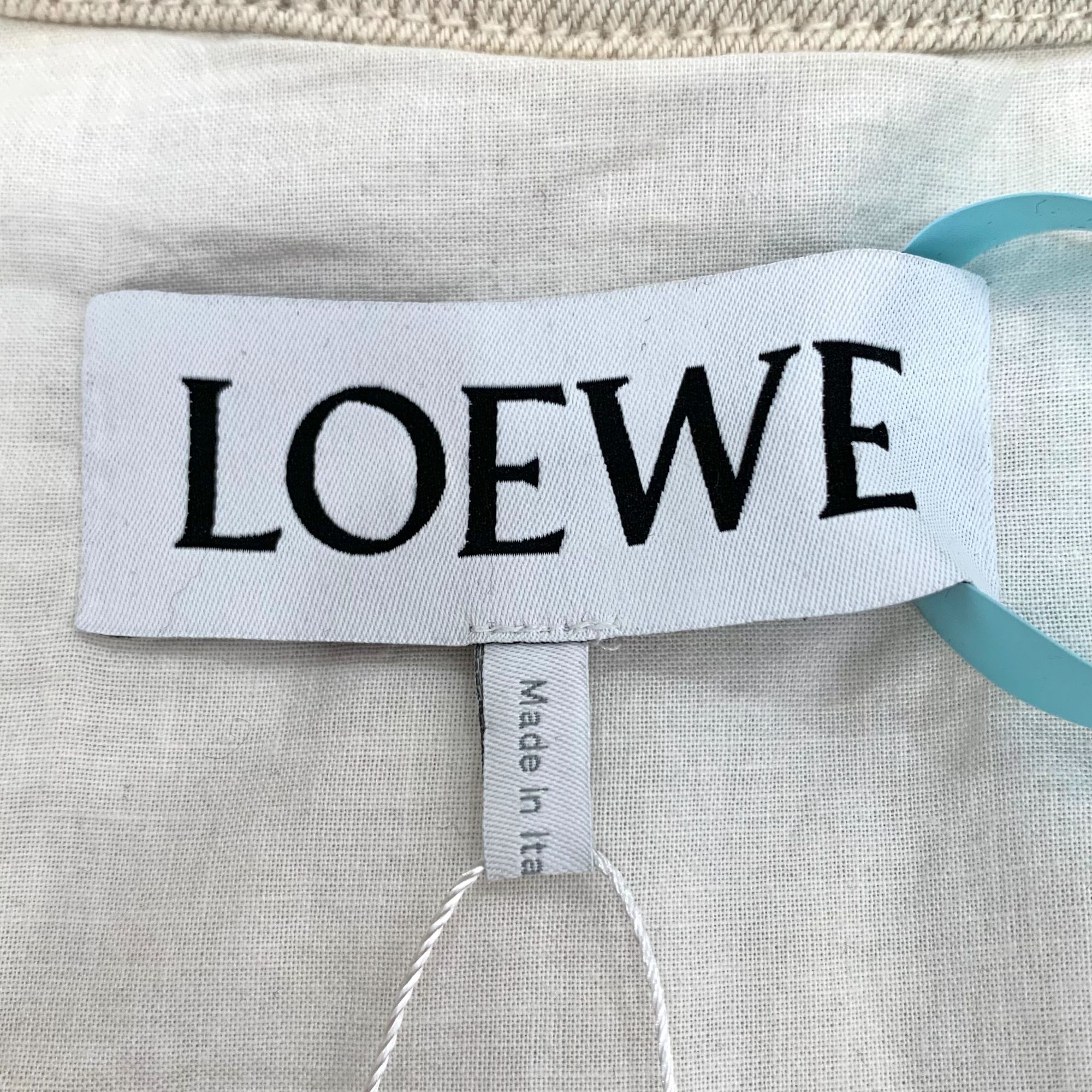 Loewe J9214 Loewe Beige Cotton-Linen Blend Jacket With Embossed Le Size US M / EU 48-50 / 2 - 5 Thumbnail
