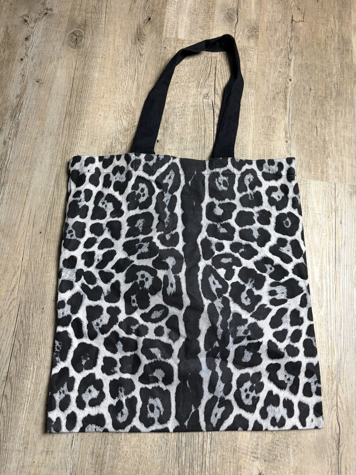 Saint Laurent Paris Saint Laurent leopard animal Print Canvas Tote Bag in Black Size ONE SIZE - 2 Thumbnail