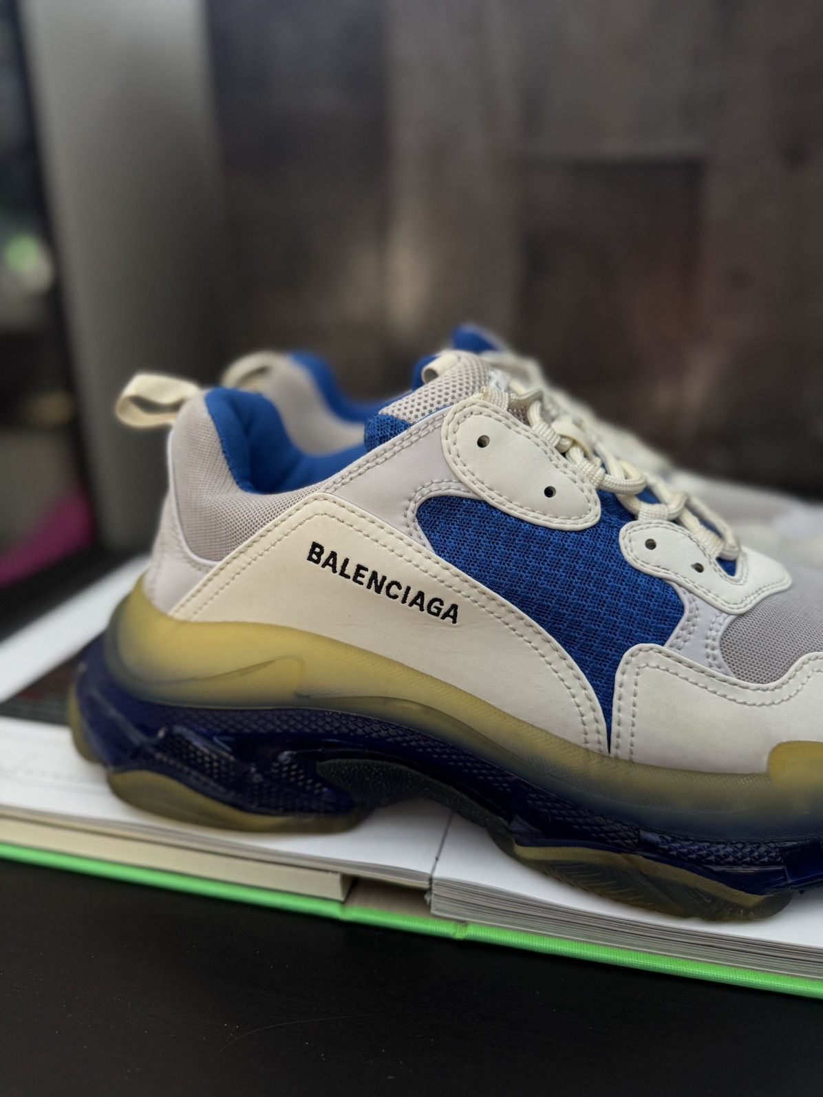 Balenciaga Balenciaga Triple S Sneakers White Blue 44EU/11US 🧼 Size US 11 / EU 44 - 6 Thumbnail