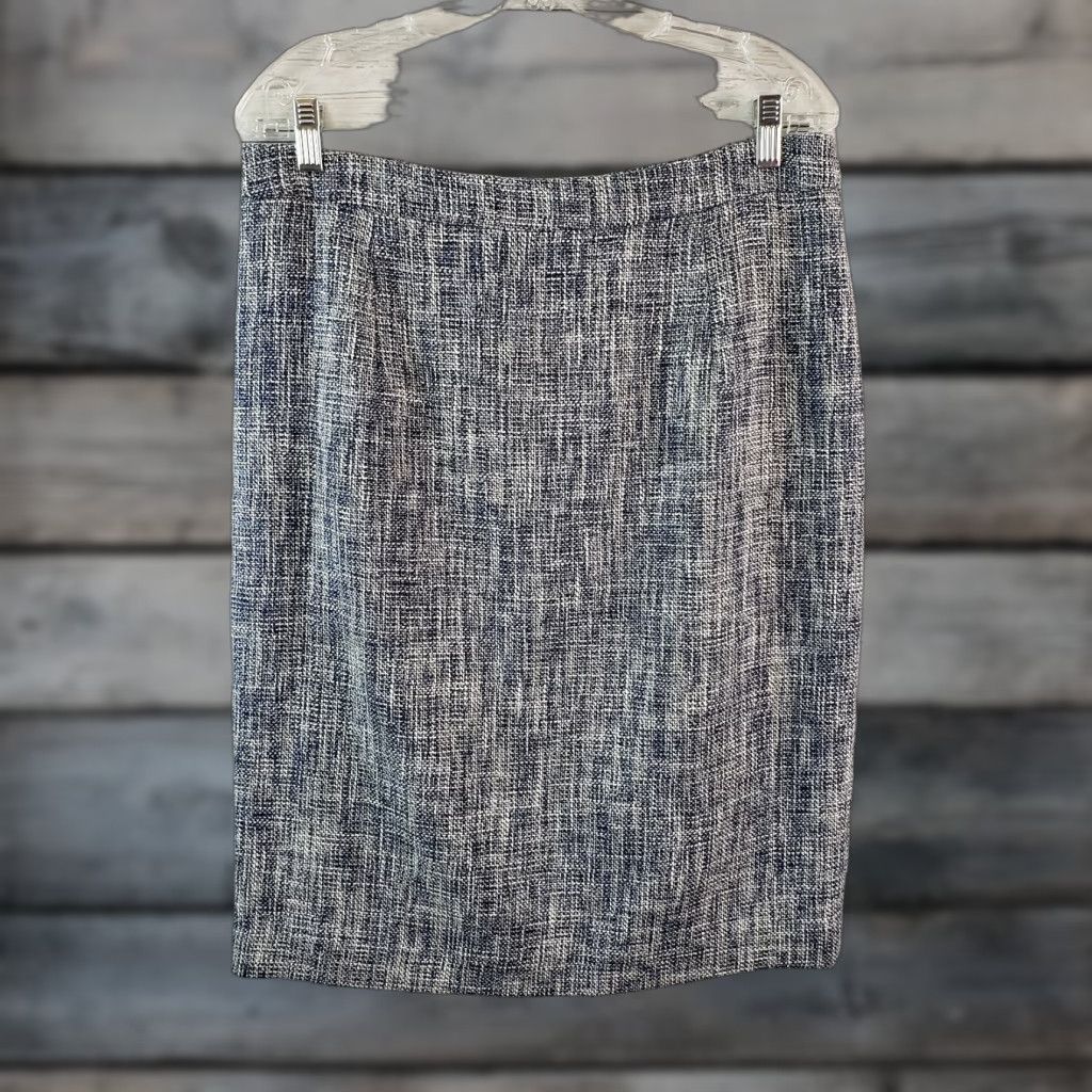 Pendleton VINTAGE Pendleton Womens Pencil Skirt Sz 12 Blue White Cotton Blend Knee Length Zip Womens Size 34" / US 12 / IT 48 - 1 Thumbnail