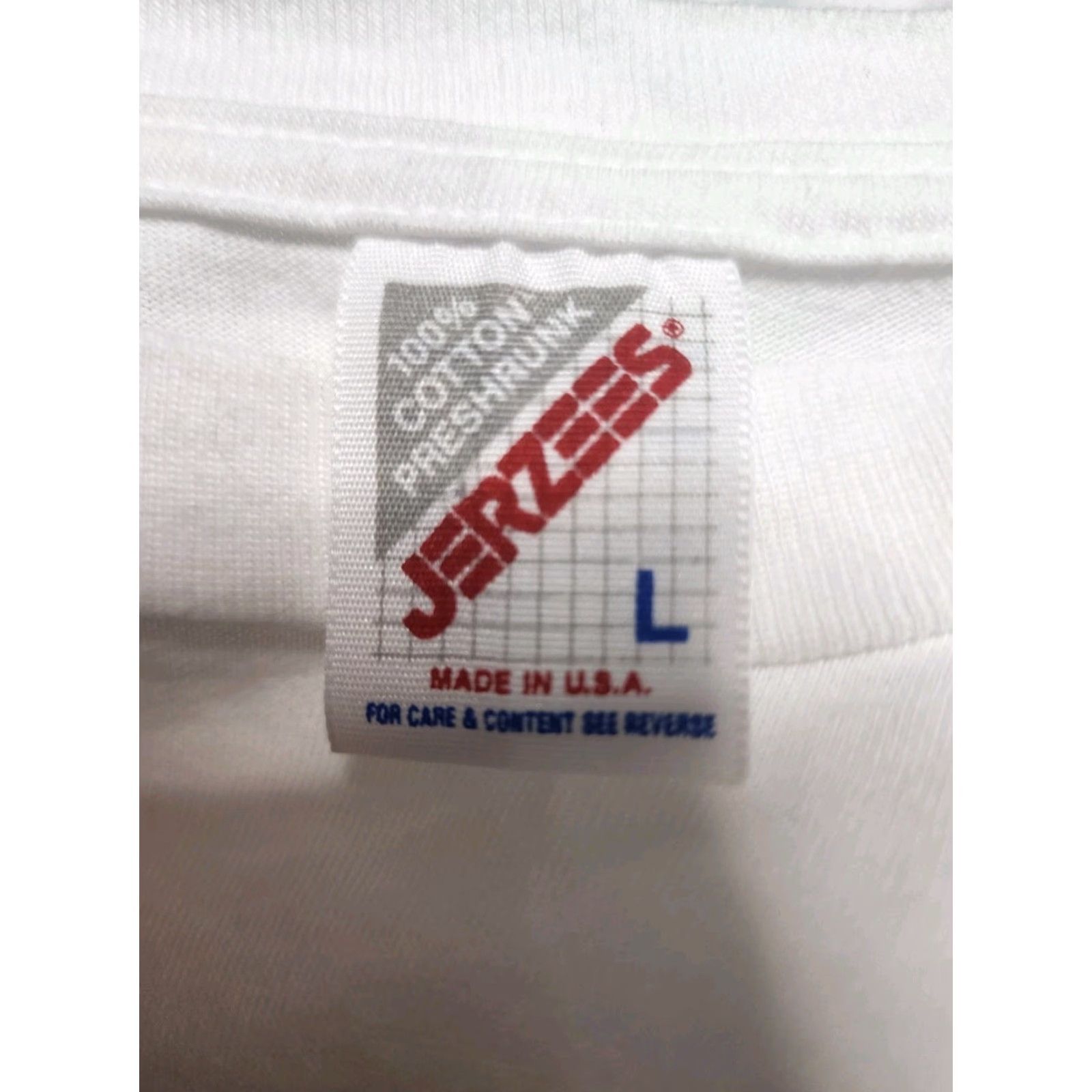 Jerzees Vintage 90s Mens L FIRST MATE T-Shirt Boating Ocean Yacht Cotton White Made in USA Size US L / EU 52-54 / 3 - 4 Thumbnail