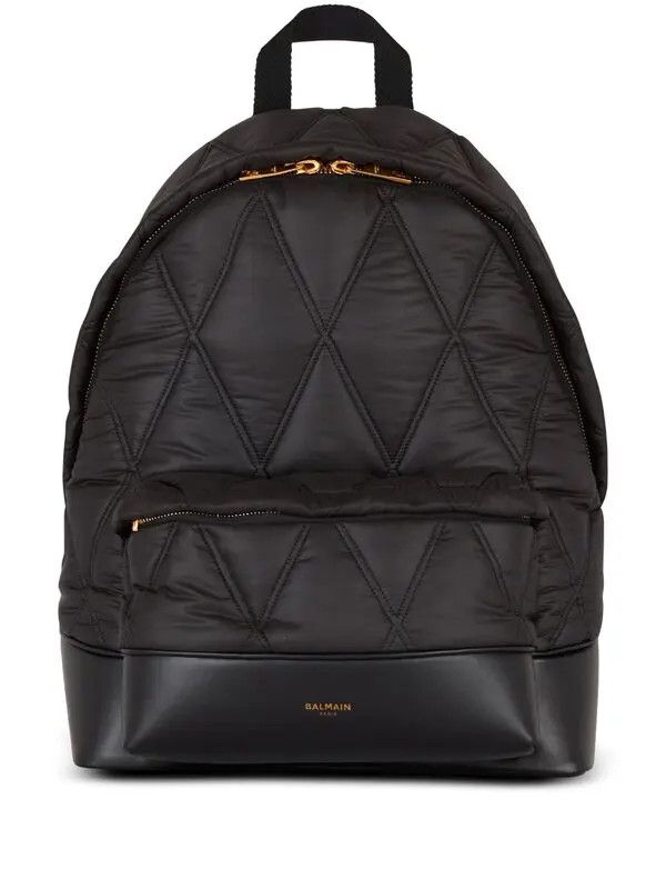 Balmain o1s1wg111225 Size:OS/Quilted Backpack in Black Size ONE SIZE - 1 Thumbnail