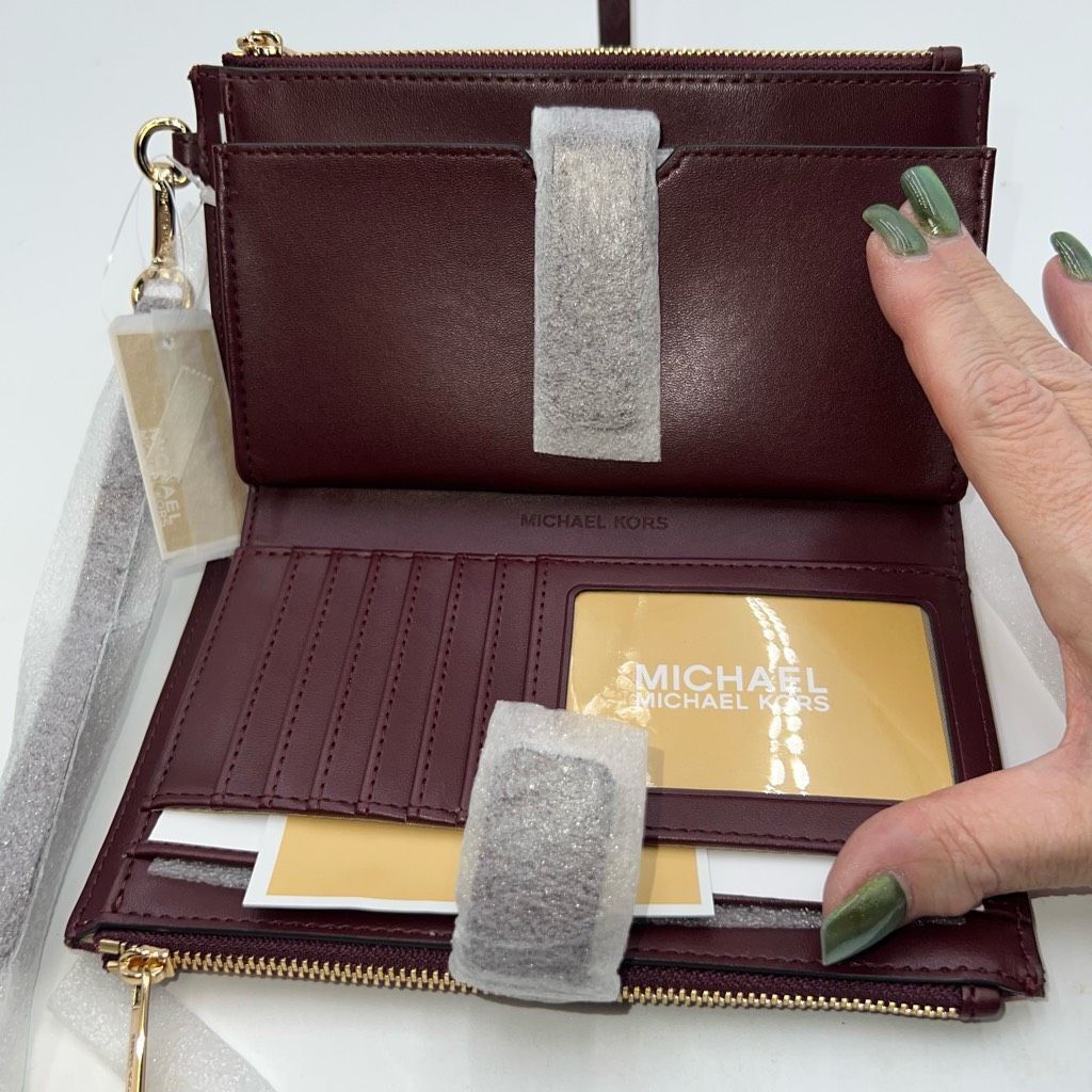 Michael Kors Michael Kors Jet Set Travel Large Double Zip Wristlet in Oxb Size ONE SIZE - 6 Thumbnail