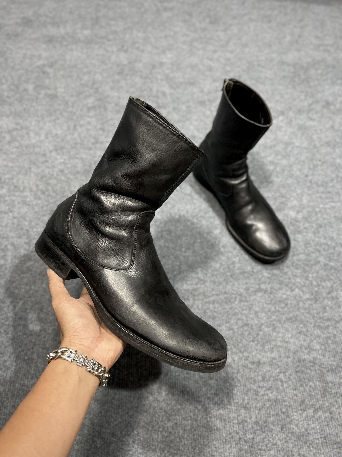 Japanese Brand Moonage Devilment Back Zip Black Boot Size US 9.5 / EU 42-43 - 5 Thumbnail