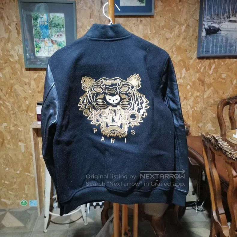 Kenzo Kenzo Paris Tiger Jacket, Made of Wool and Cowhide, Back w Size L / US 10 / IT 46 - 5 Thumbnail