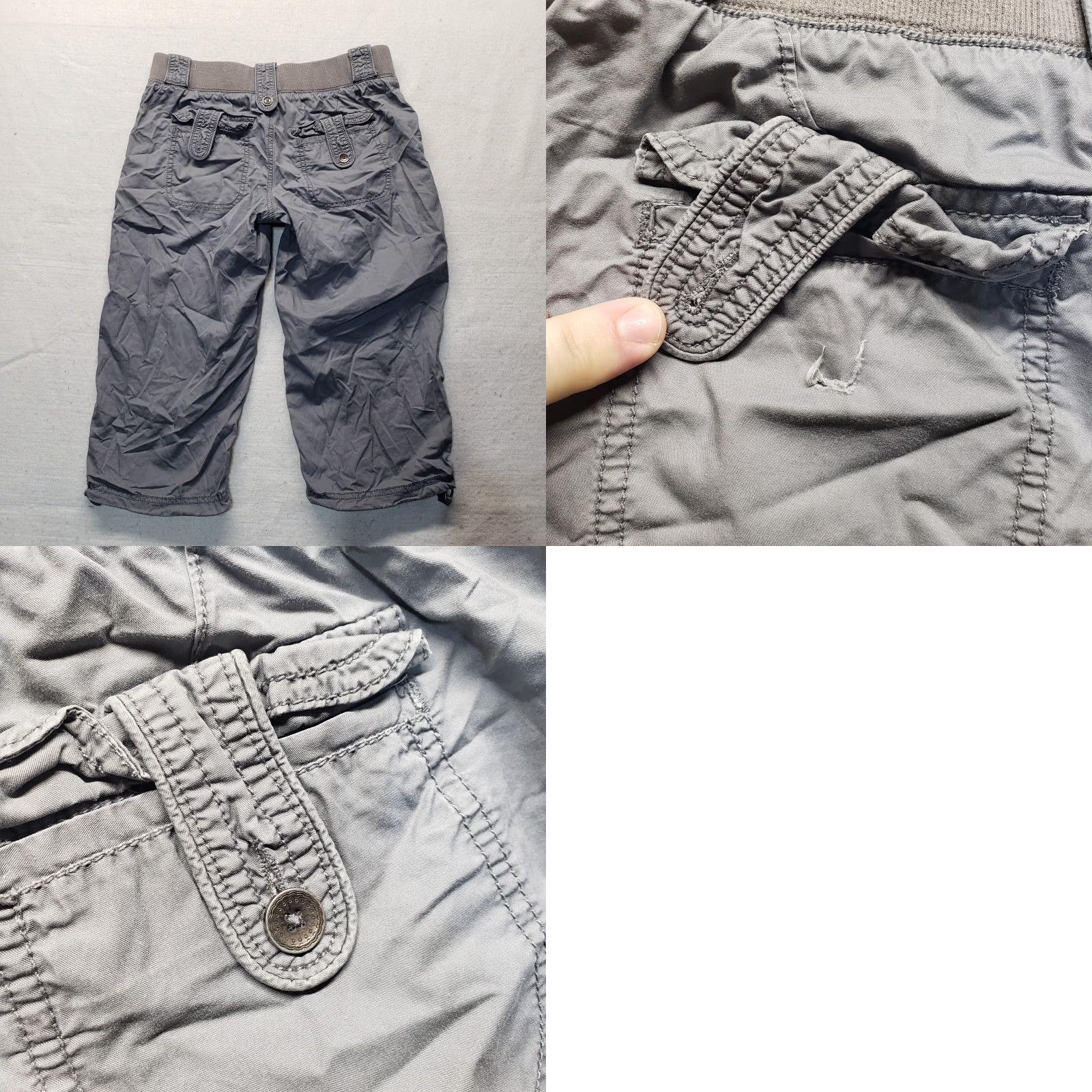 Vintage Maurices Weekender Crop Pants Gray Light Weight Pull On S Women Adult Regular Elastic Waist Pockets Flat Front Highly Comfortable Casual Travel 90s? Size 28" / US 6 / IT 42 - 8 Thumbnail