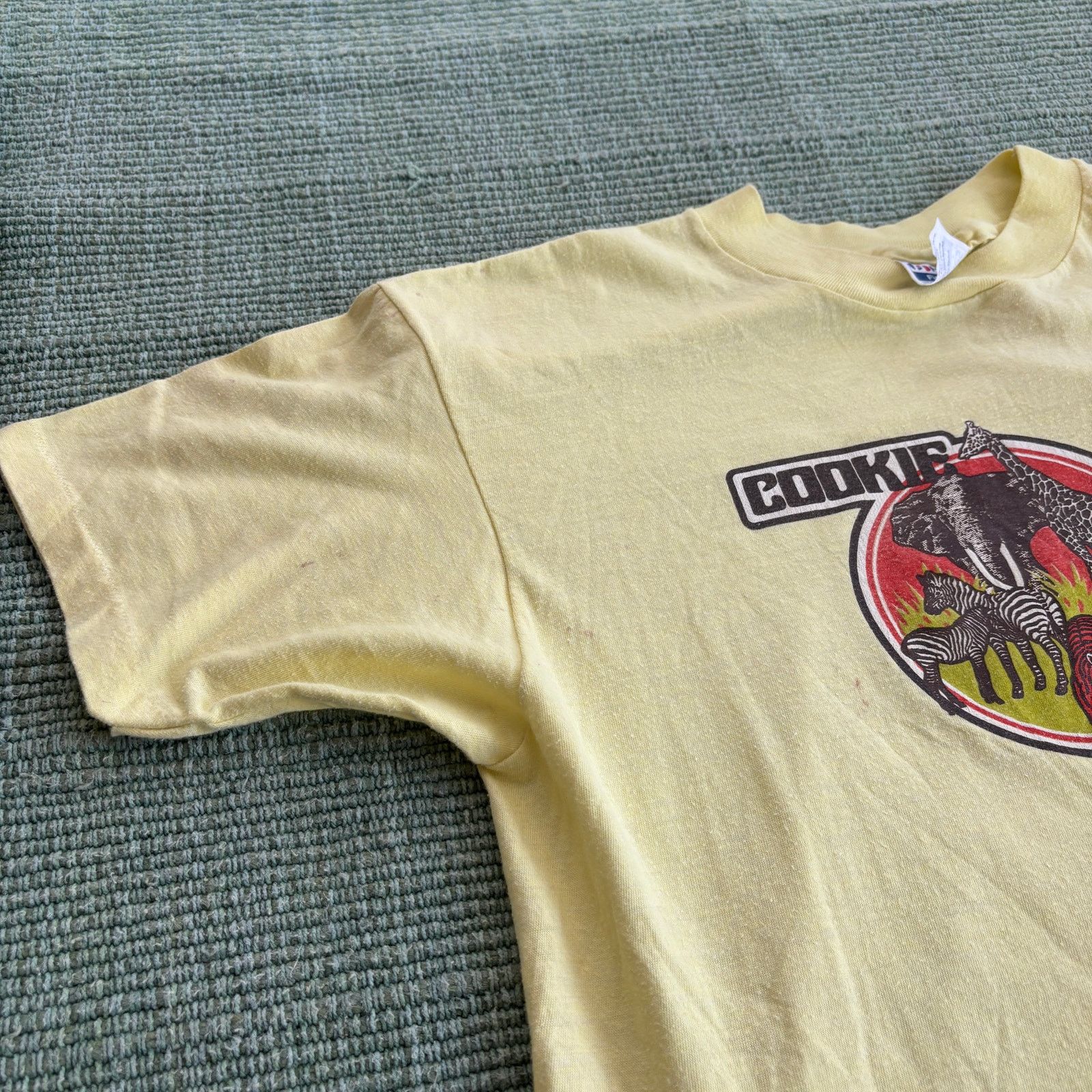 Vintage Vintage 1980s "Cookie Safari" Animal Tee Shirt Yellow Sz M/L Size US M / EU 48-50 / 2 - 6 Thumbnail