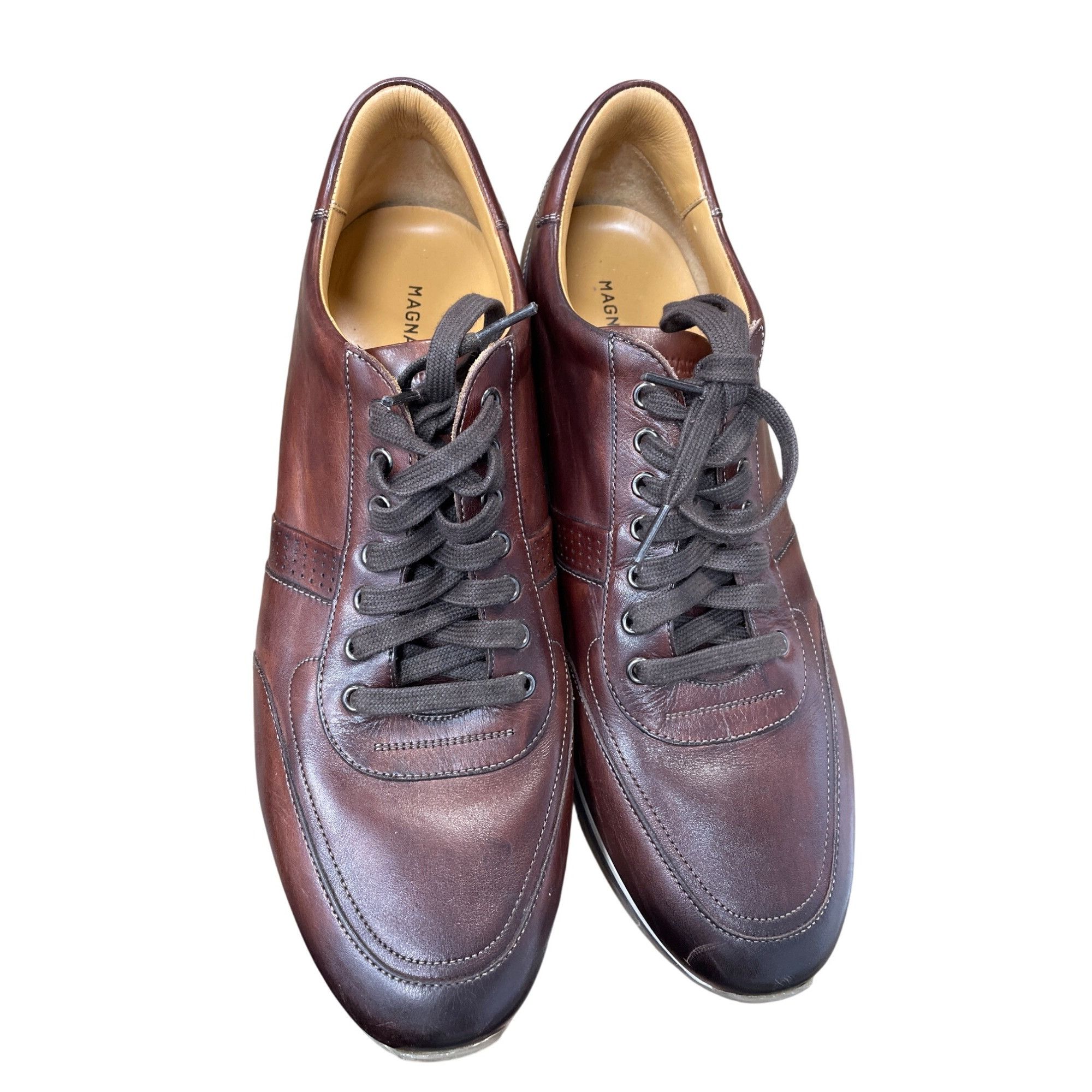 Magnanni Magnanni Mens brown luxury Portugal made leather sneakers si Size US 11 / EU 44 - 14 Thumbnail