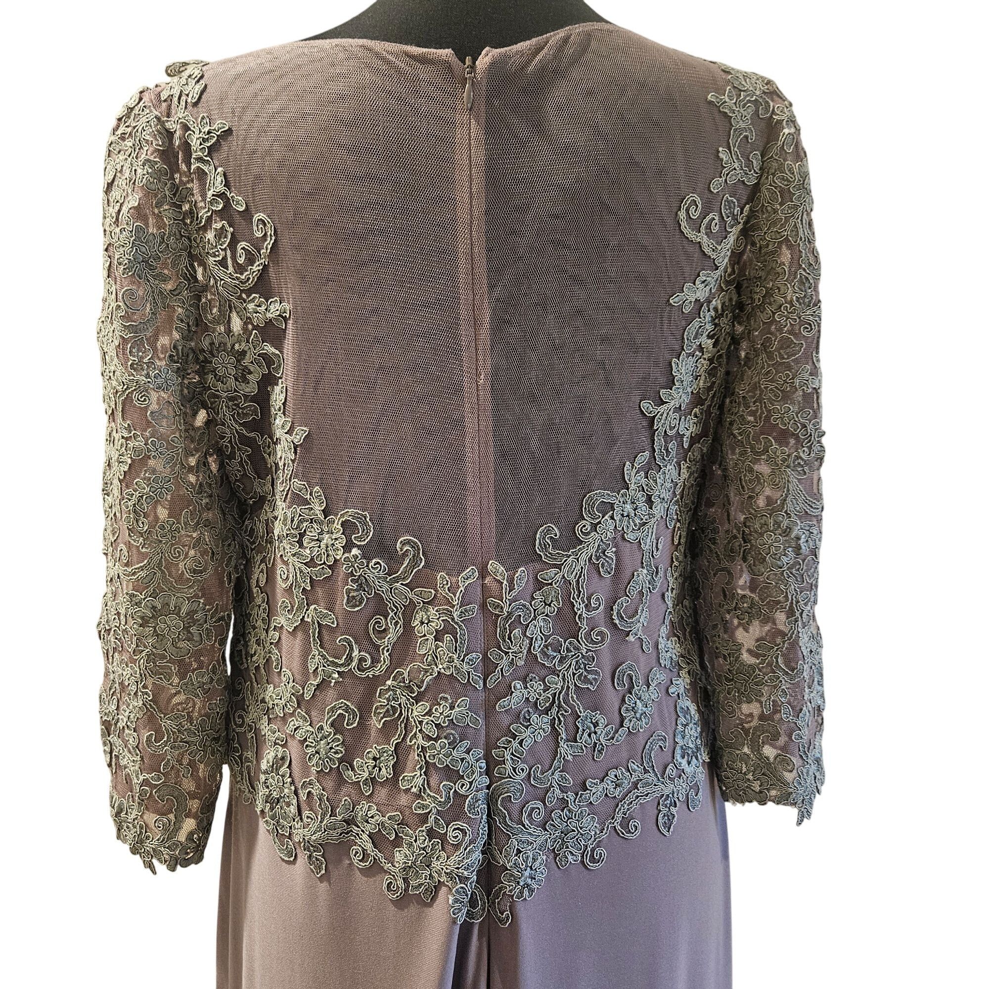 Other Jade Couture by Jasmine Lace Gown Gray 12 Formal Evening Dre Size XL / US 12-14 / IT 48-50 - 4 Thumbnail