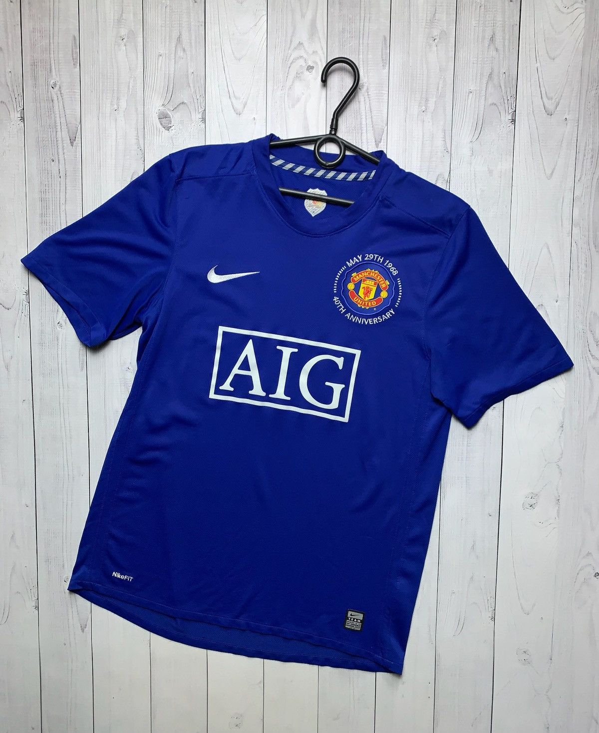 Nike × Vintage Vintage Nike Manchester United soccer jersey blue rare M Size US M / EU 48-50 / 2 - 1 Thumbnail