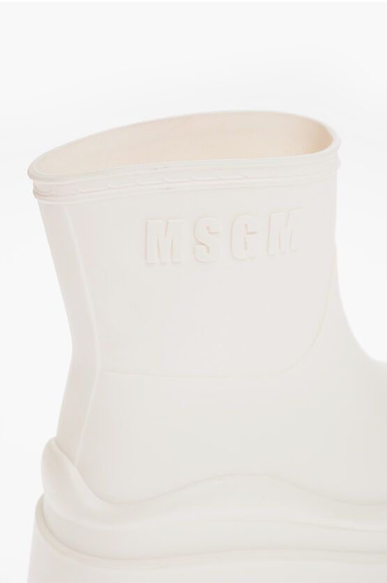 MSGM og1mm0724 Carrion Sole Rubber Boots in White Size US 8 / IT 38 - 4 Thumbnail