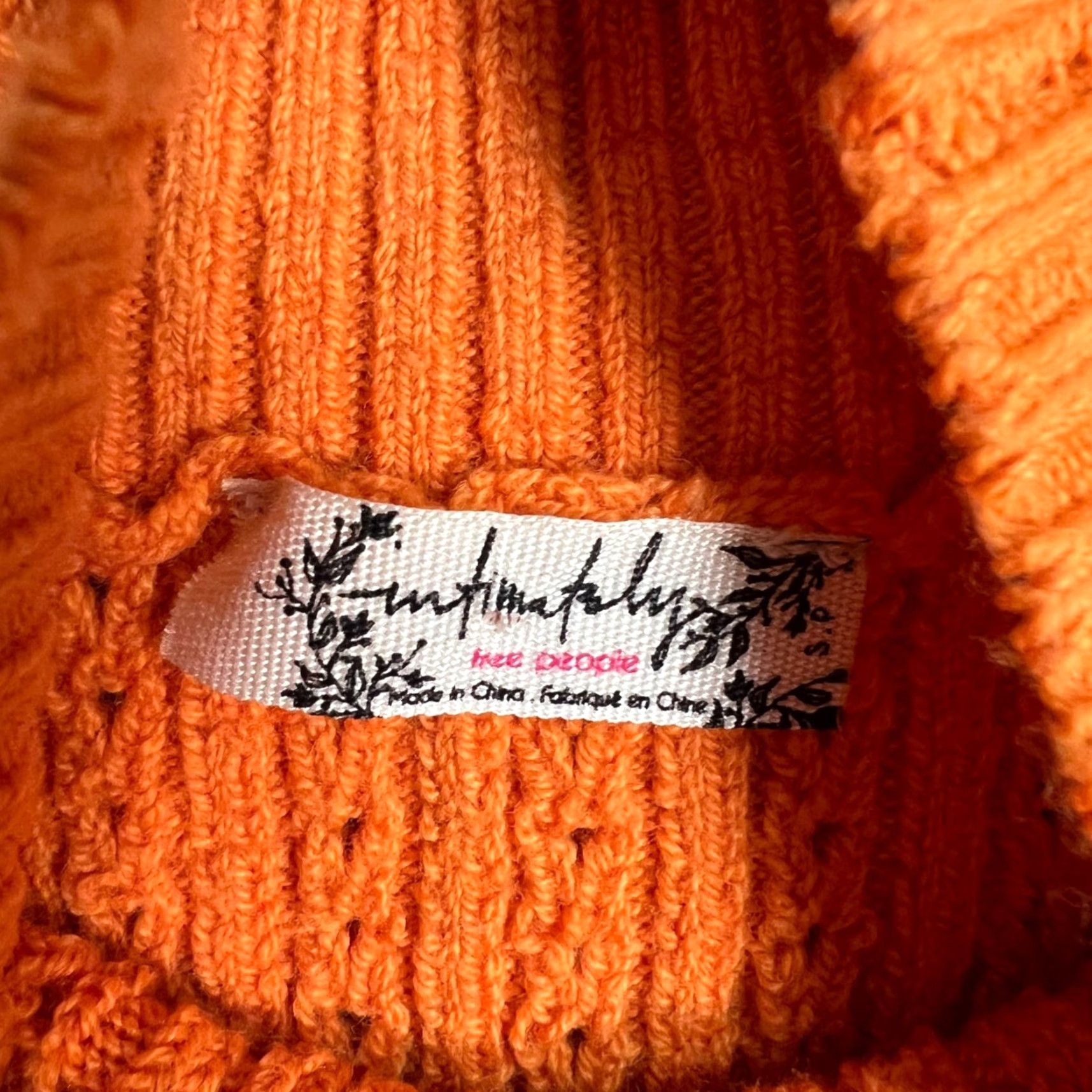 Free People Free People FP Intimately Womens Size Small Orange Mock Turtleneck Sweater Size S / US 4 / IT 40 - 3 Thumbnail