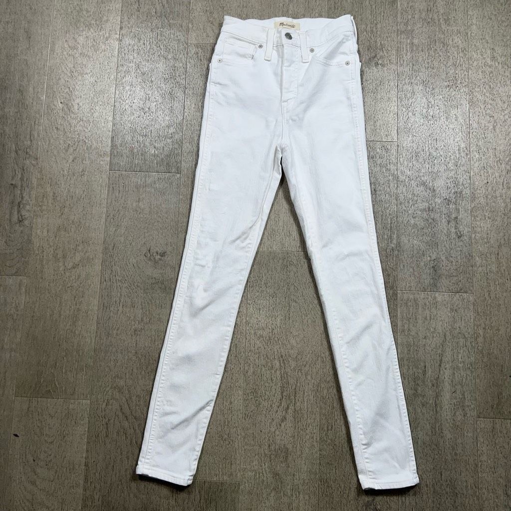 Madewell Madewell 10” High Rise Skinny Jeans in Pure White, Fitted Stretch Women’s 23 Size 25" / US 0 / IT 36 - 2 Thumbnail