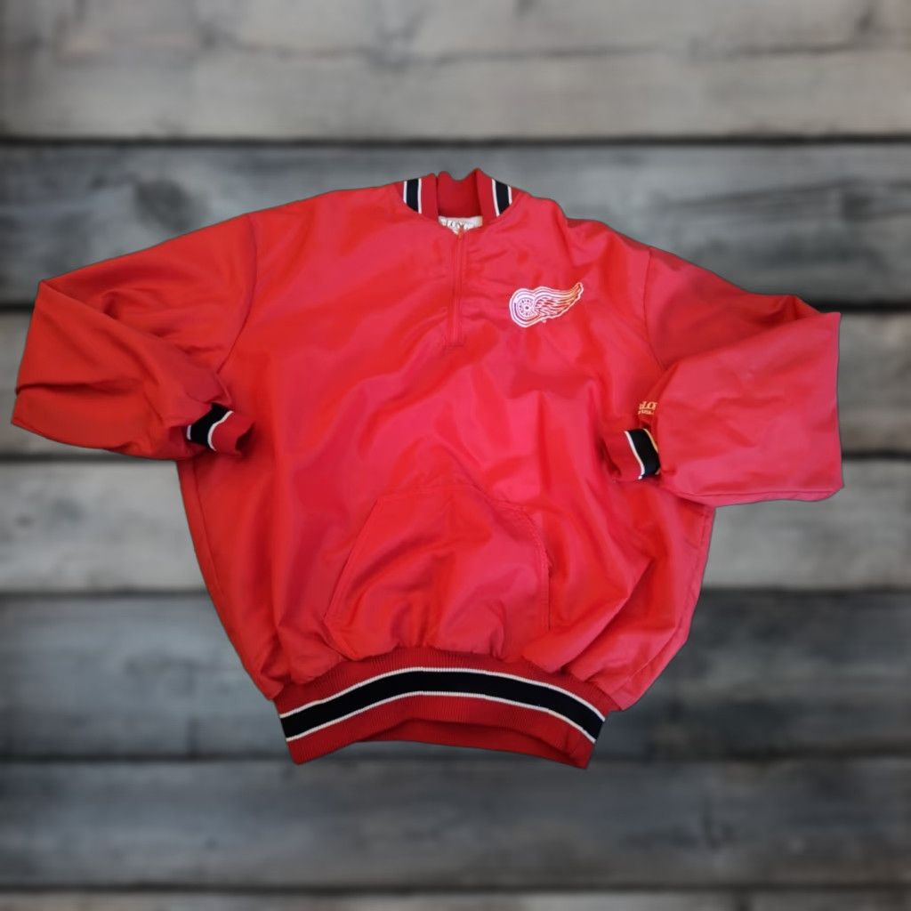 Red Wing Vintage Detroit Red Wings Delong Pullover Quarter Zip Windbreaker Jacket XL USA Jacket - DeLong Size US XL / EU 56 / 4 - 1 Thumbnail