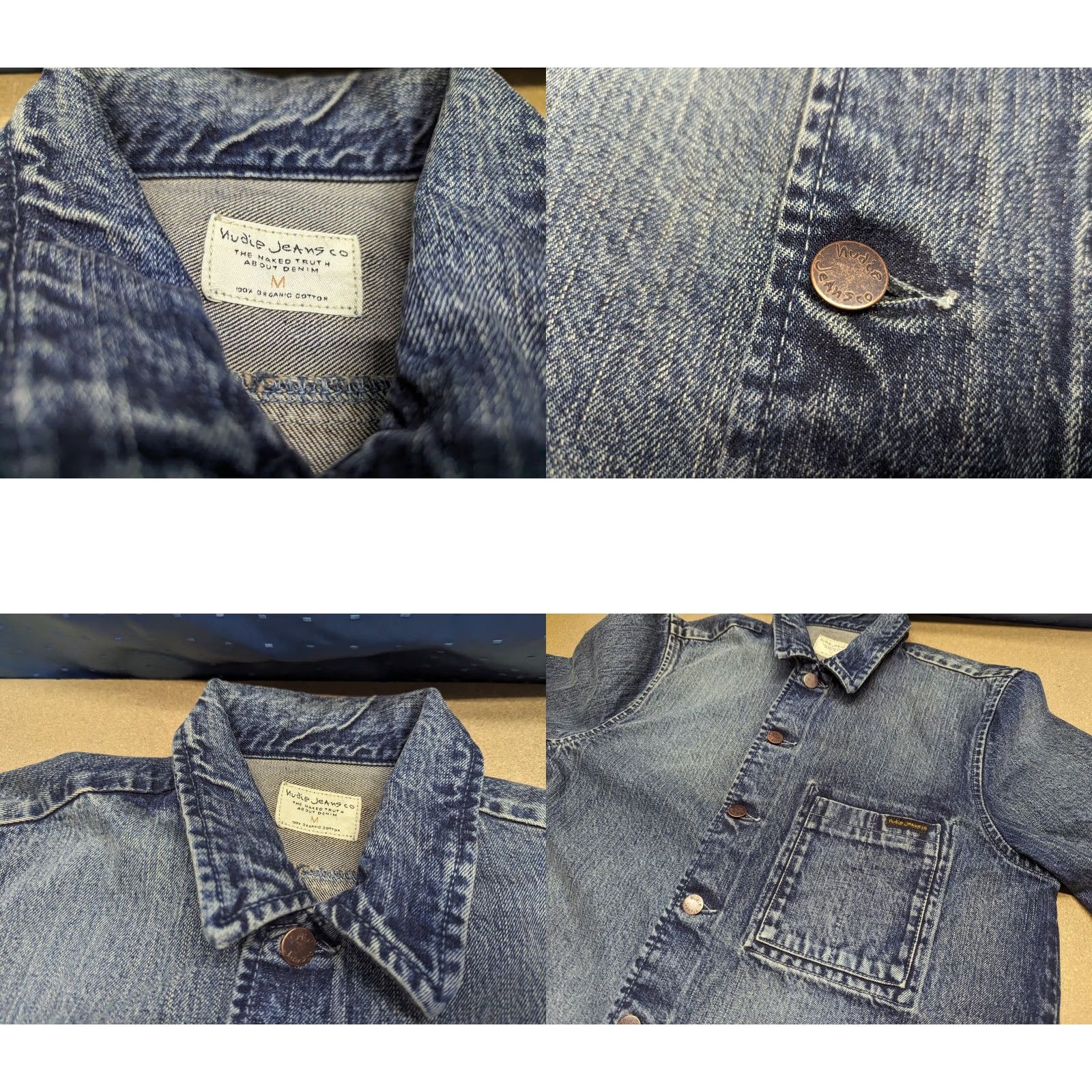 Nudie Jeans Nudie Jeans Sten Unisex Denim Jacket Medium Blue Collared Pocket Buttons Jacket Biker Style (Regular) Mens Womens Boys Girls Size US 31 - 8 Thumbnail