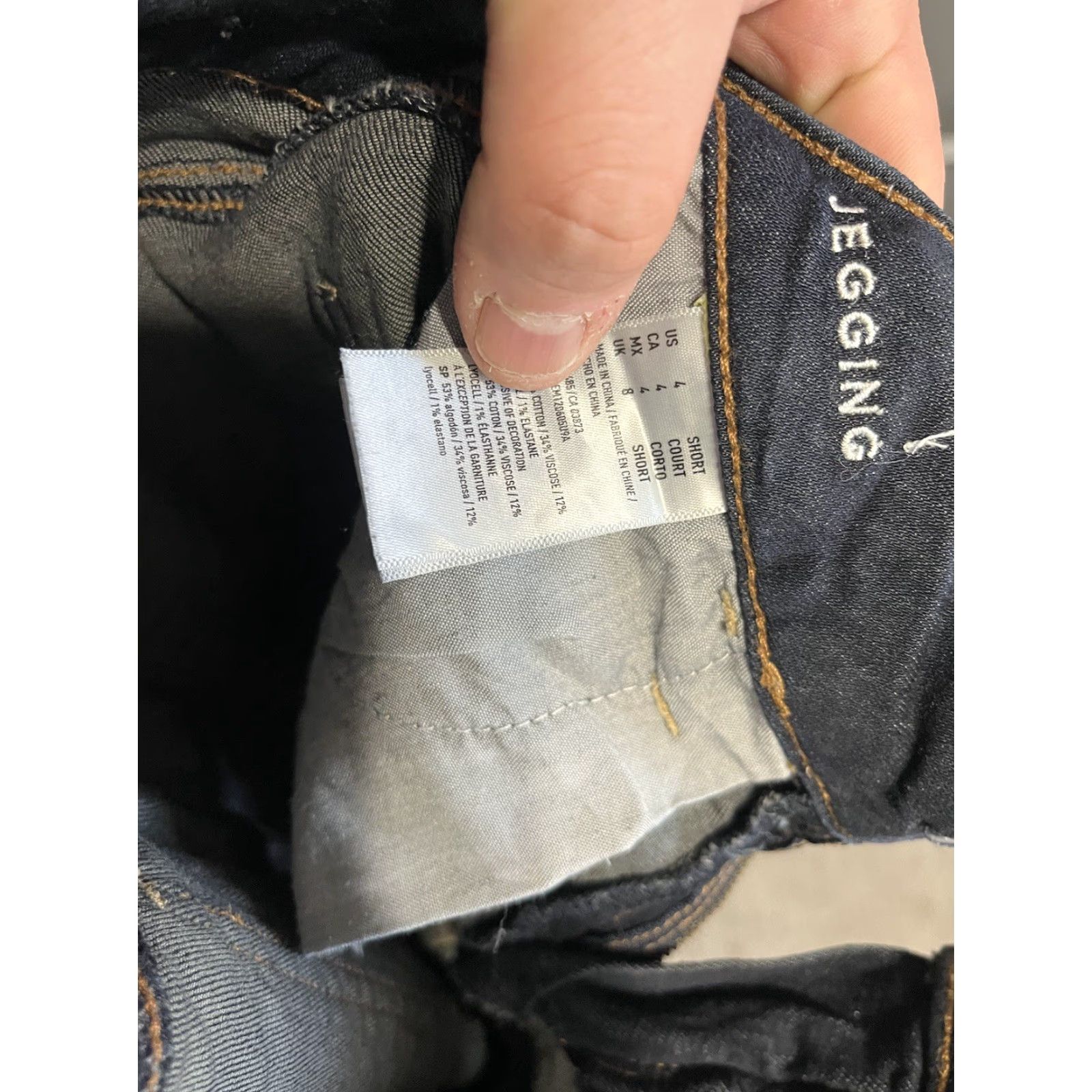 American Eagle Outfitters American Eagle Blue Denim Dark Wash Stretch Jegging Pants 2 Short Solid Size 26" / US 2 / IT 38 - 5 Thumbnail