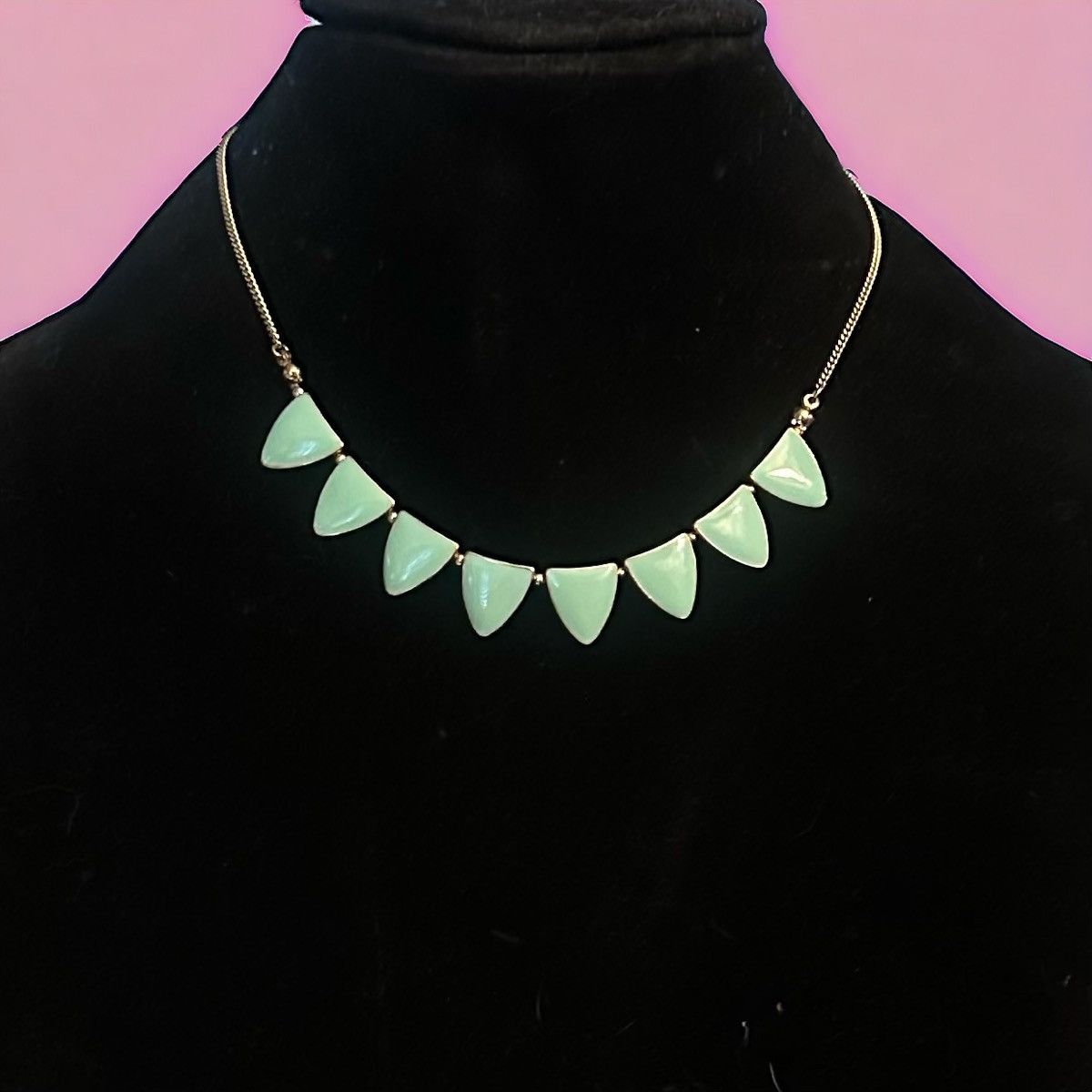 Other Gold tone turquoise color banner necklace Size ONE SIZE - 1 Thumbnail