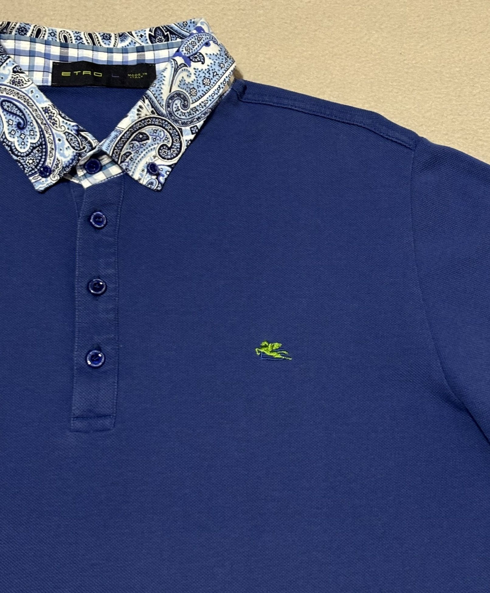 Etro Polo Etro Blue Large Size US L / EU 52-54 / 3 - 8 Thumbnail