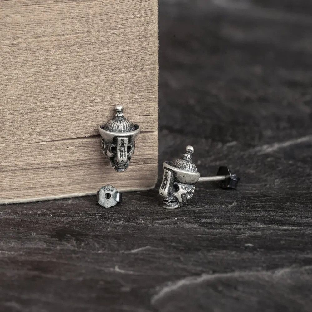 Jewelry Chinese Ghost Earrings 925 Sterling Silver Ear Jewelry Gift Size ONE SIZE - 1 Thumbnail