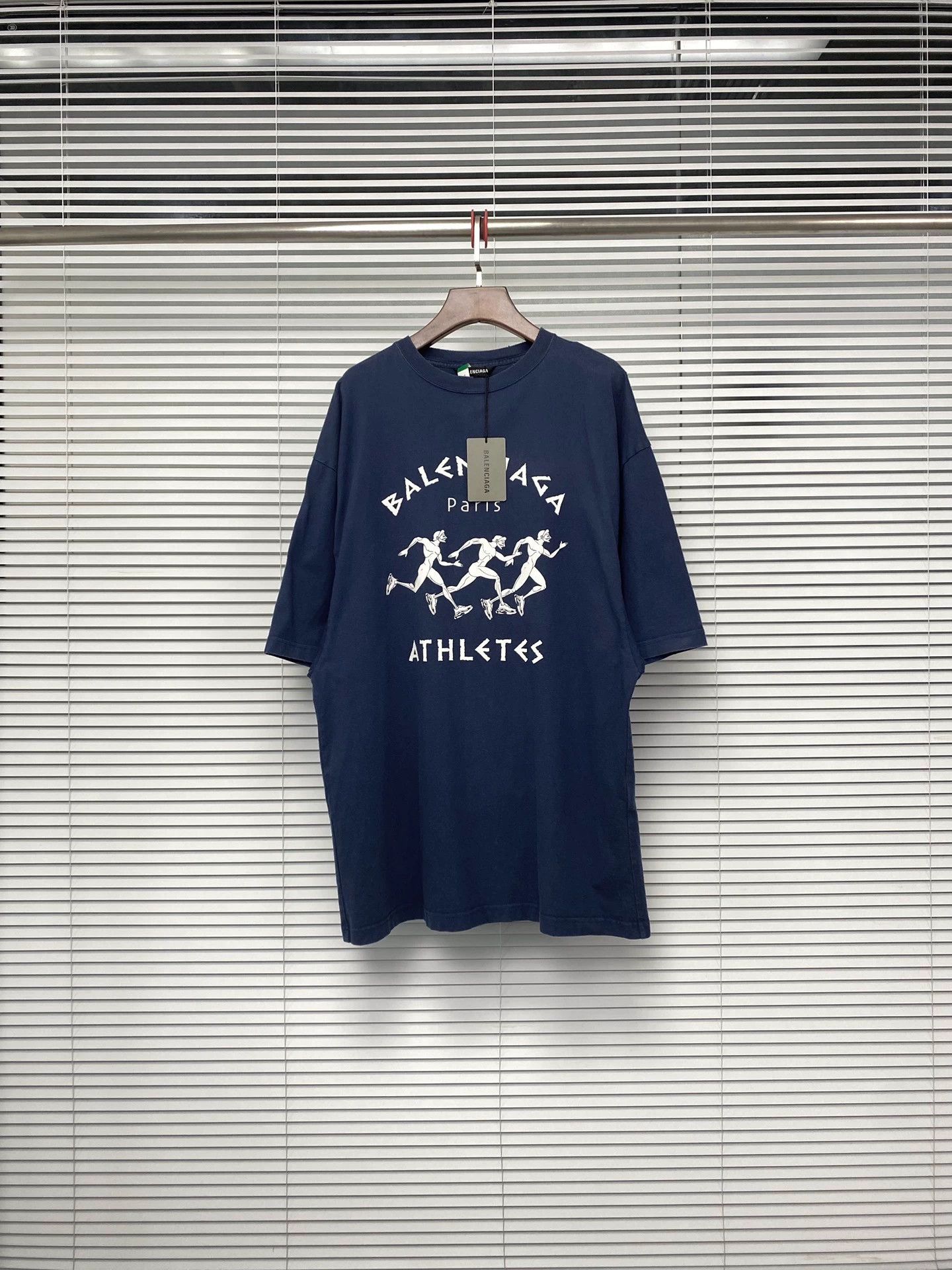 Balenciaga SS21 Marathon Running Pattern Logo Printed Loose Short Sleeve