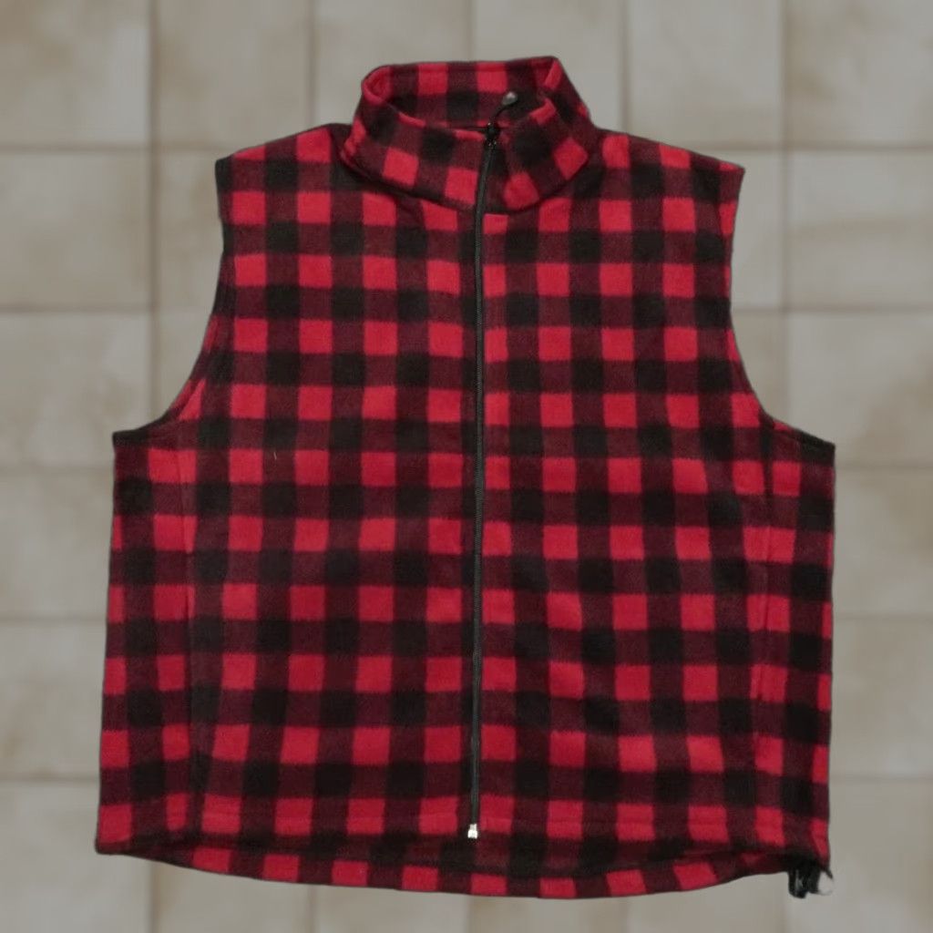 Vintage VINTAGE Woolrich Vest Mens XL Red Black Buffalo Plaid Andes Full Zip Pockets NWT Size US XL / EU 56 / 4 - 1 Thumbnail