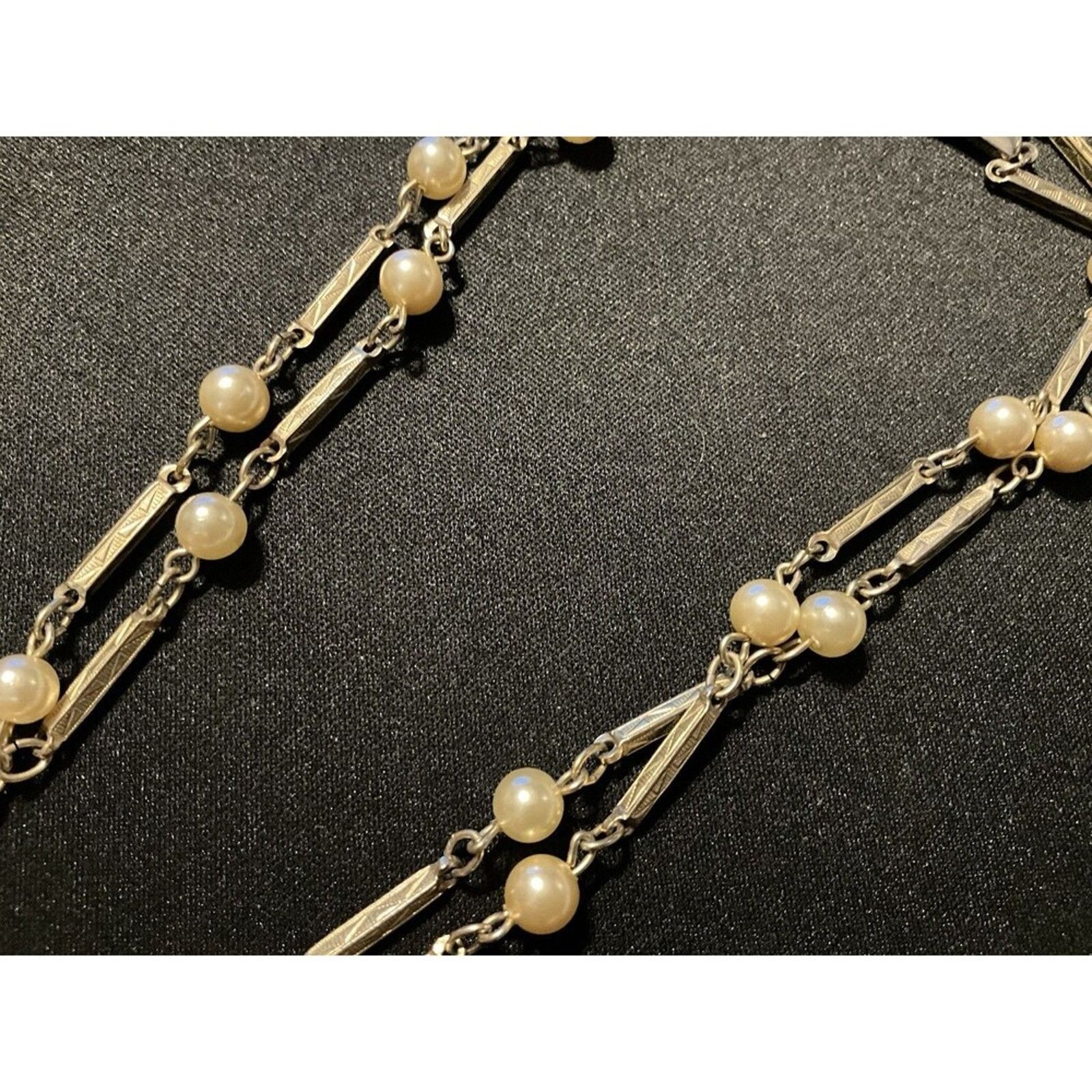 Other Silver Toned Faux Pearls 12in Multi Stand Necklace Size ONE SIZE - 3 Thumbnail