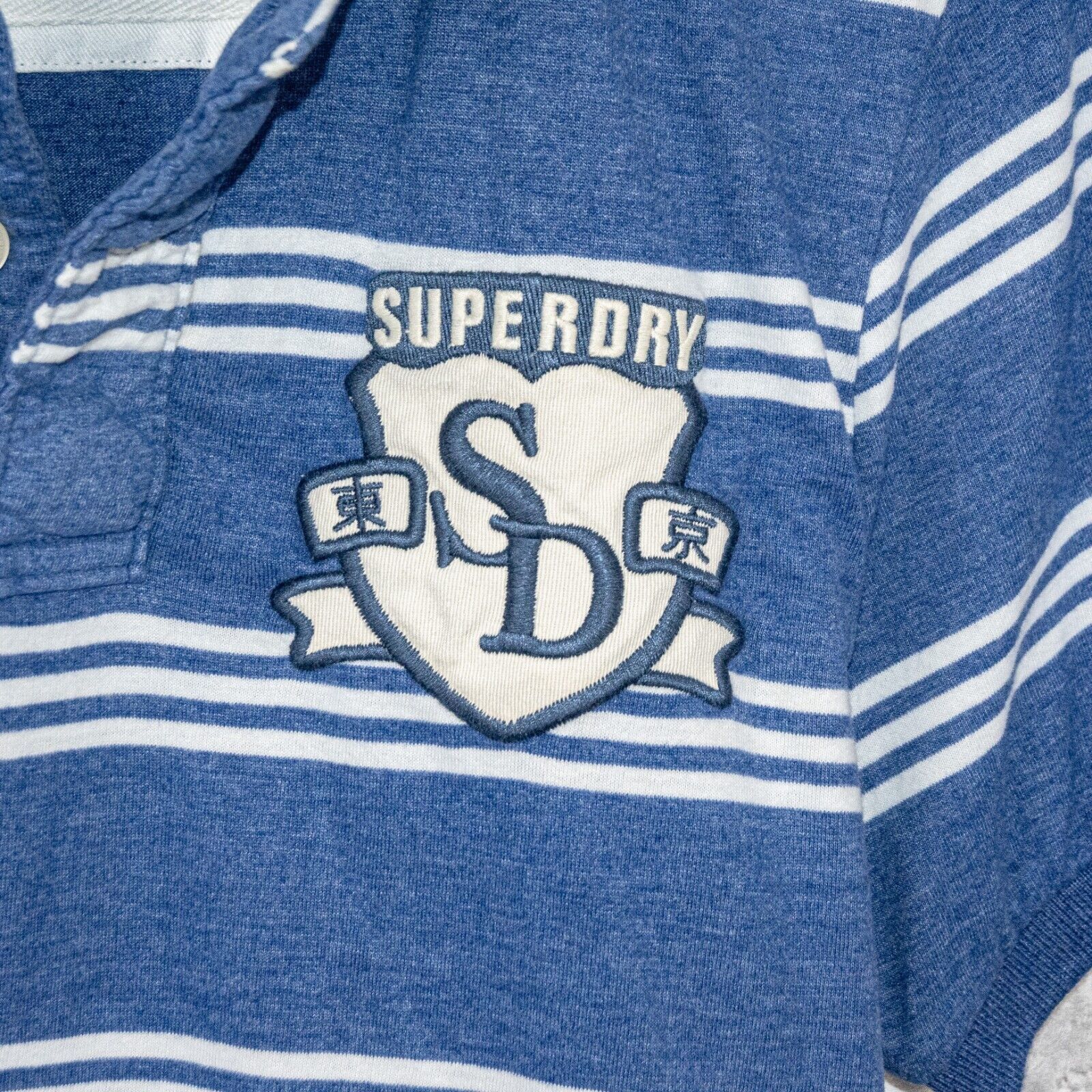 Superdry SUPERDRY Men's Short Sleeve Rugby Polo Shirt in Blue Cotton Size US L / EU 52-54 / 3 - 4 Thumbnail