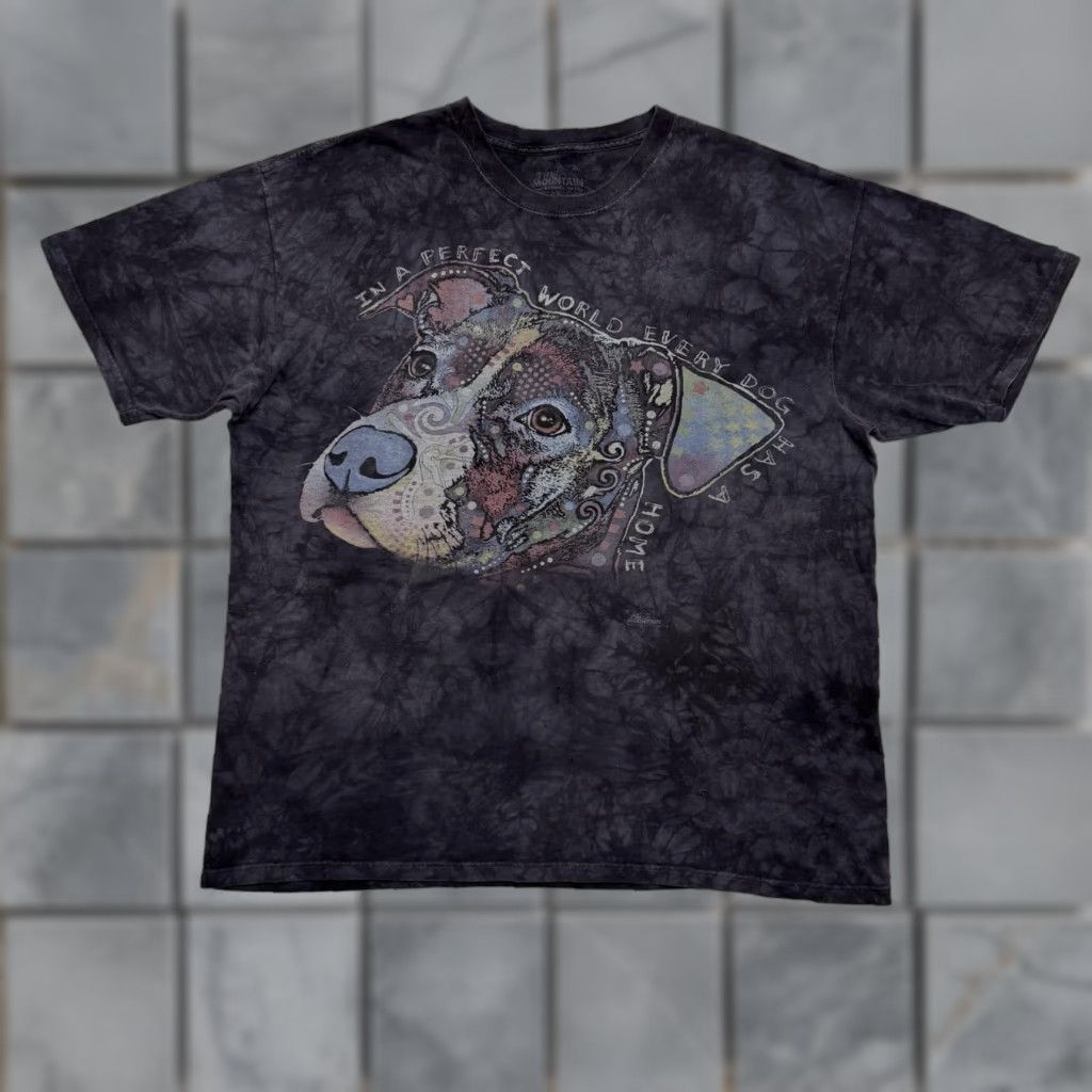 The Mountain VINTAGE The Mountain Shirt Mens XL Black Tie Dye Dog Rescue Graphic In A Perfect World Size US XL / EU 56 / 4 - 1 Thumbnail