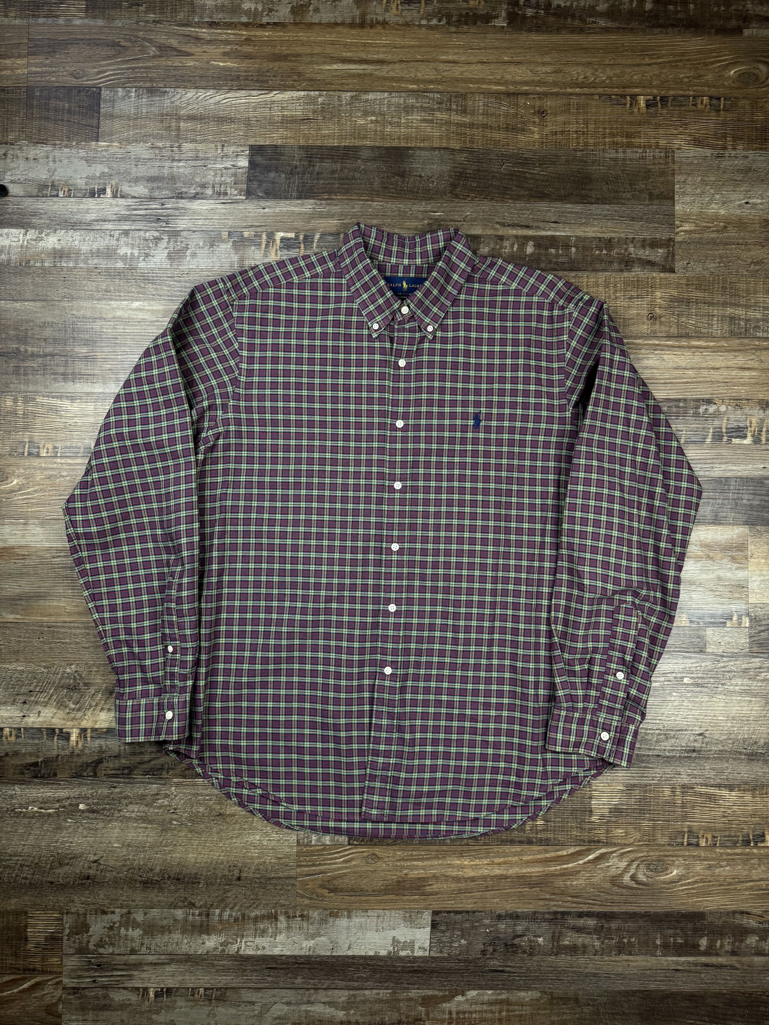 Ralph Lauren Ralph Lauren Classic Fit Plaid Red/Green Button Down Shirt Size US XL / EU 56 / 4 - 2 Thumbnail