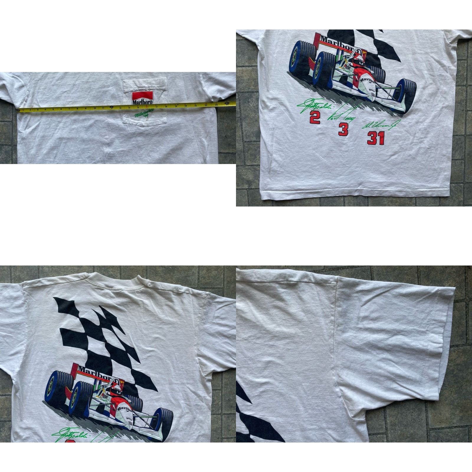 Fruit Of The Loom VINTAGE Marlboro World Championship Racing 1994 Milwaukee Shirt XL White Mens Short Sleeve T-Shirt/Fruit of the Loom Size US XL / EU 56 / 4 - 10 Thumbnail