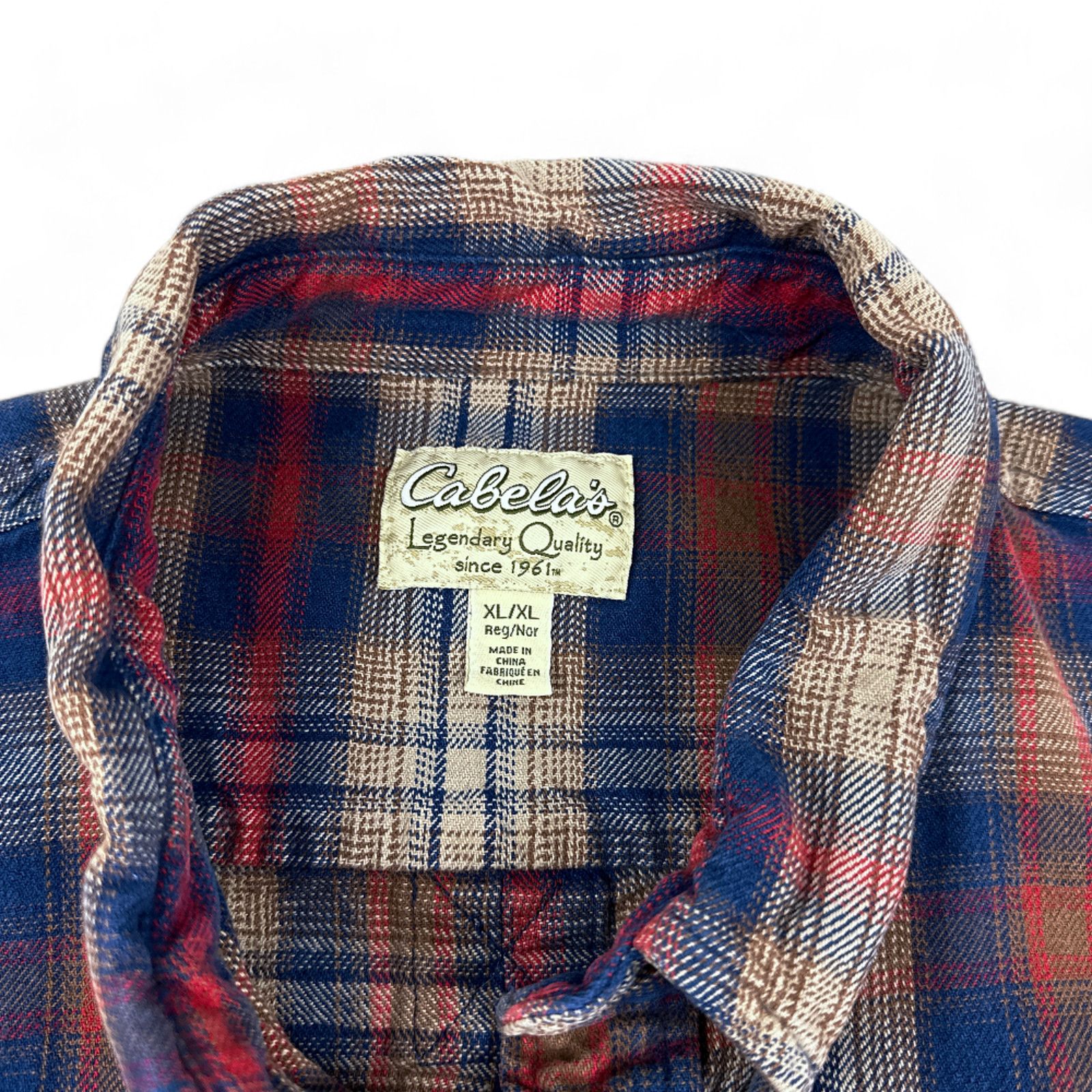 Cabelas Cabelas Shirt Brown Red Blue Plaid Heavyweight Button Up Size US XL / EU 56 / 4 - 2 Thumbnail