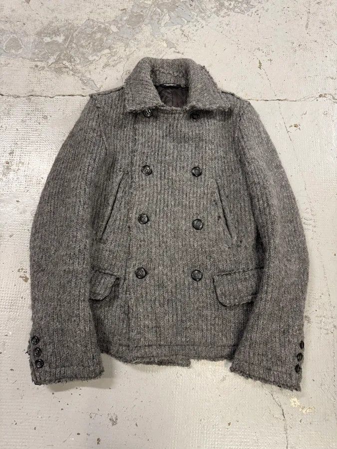 Dolce & Gabbana 2000s Dolce & Gabbana Grey Wool Buttoned Peacoat Jacket Size US M / EU 48-50 / 2 - 1 Thumbnail