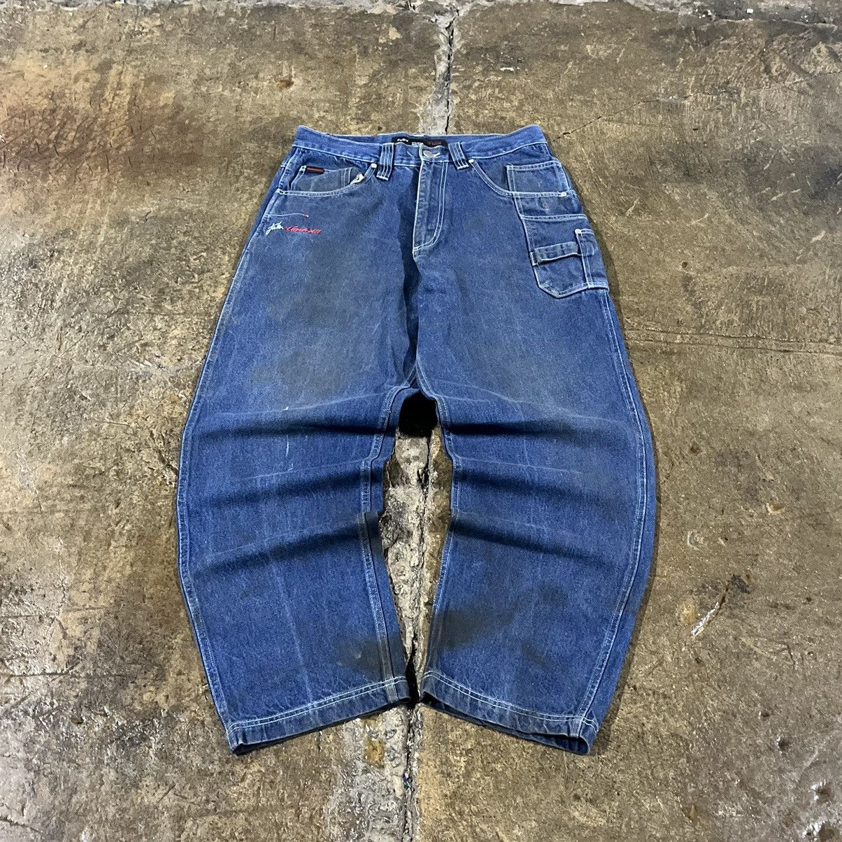 Fubu × JNCO × Vintage Crazy Vintage Y2K FUBU Carpenter Jeans Baggy Skater Unique Size US 34 / EU 50 - 2 Thumbnail