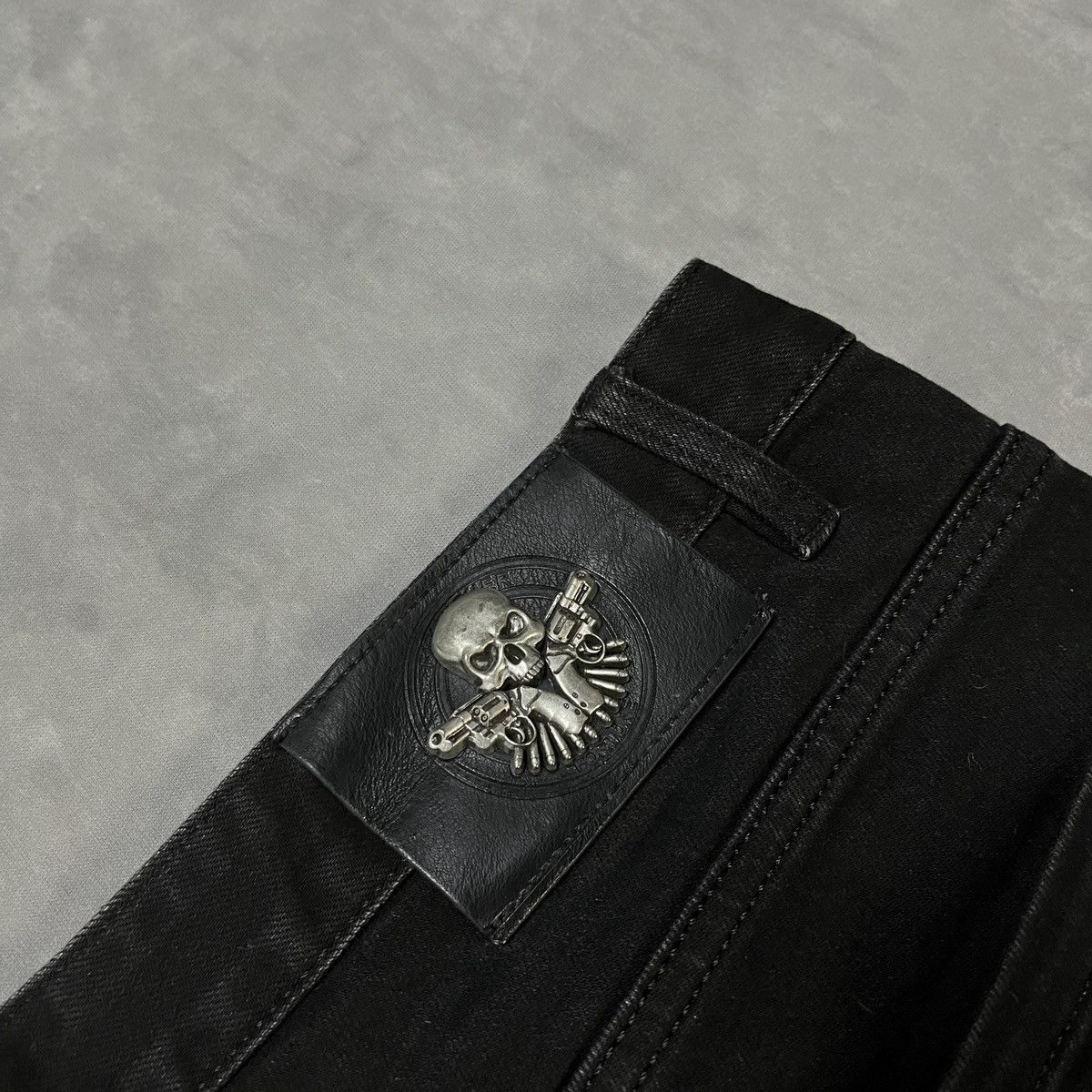 Japanese Brand Rhinestone Skull Embellished Denim Punk Rock Luxury Jeans Size US 38 / EU 54 - 10 Thumbnail