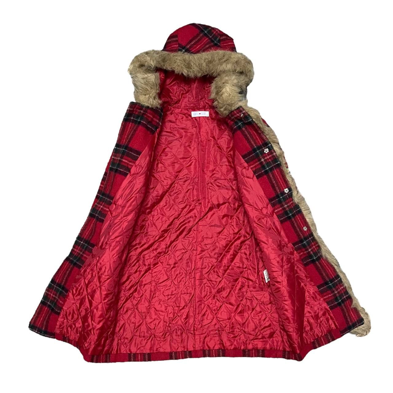 Angel Blue Vintage Angel Blue Plaid Duffle Wool Fur Hooded Coat Size US S / EU 44-46 / 1 - 8 Thumbnail