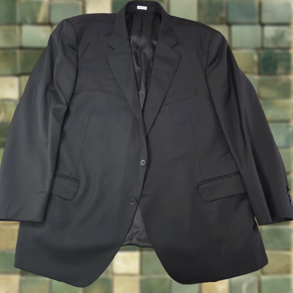 Peter Millar Peter Millar Blazer Mens 52R Black Wool Notch Lapel Two-Button Lined Size 52R - 1 Thumbnail