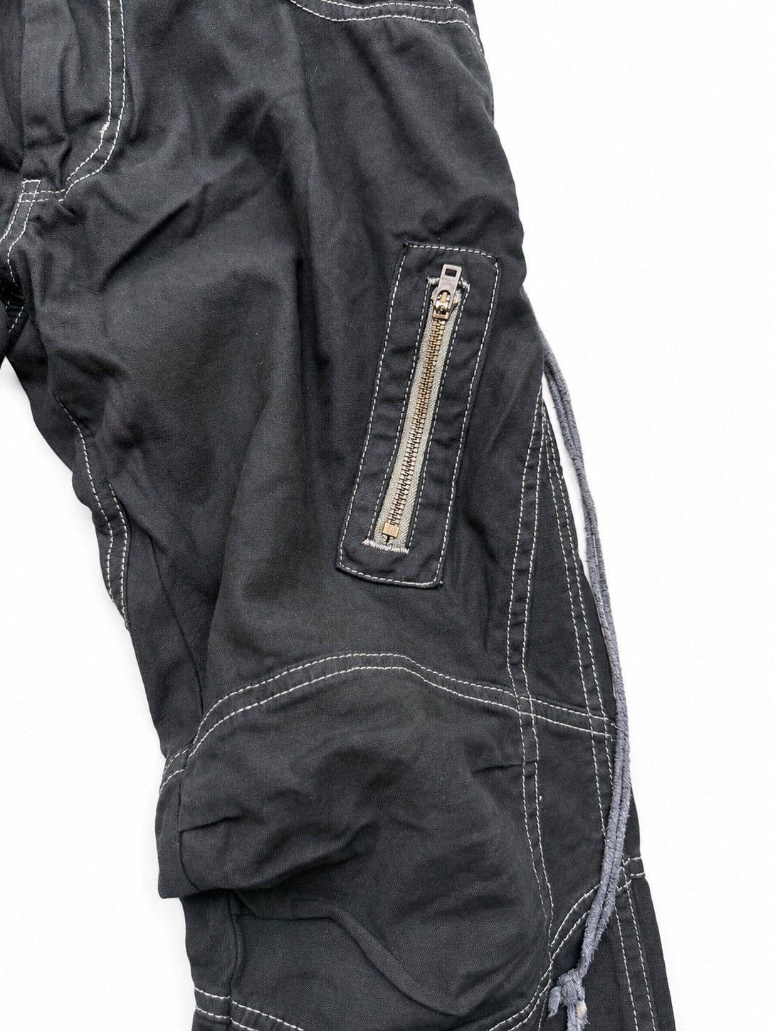 Japanese Brand Cook Lace up flare cargo pants Size US 30 / EU 46 - 3 Thumbnail