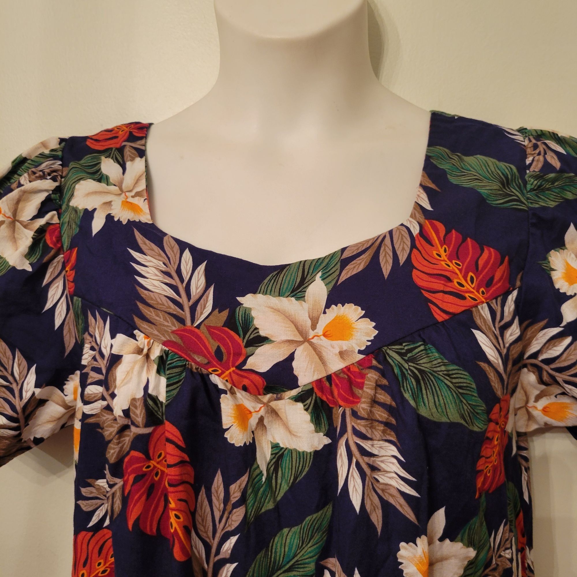 Vintage New Horizons Hawaiian Floral Dress L Muu Muu Summer Cruise V Size L / US 10 / IT 46 - 3 Thumbnail