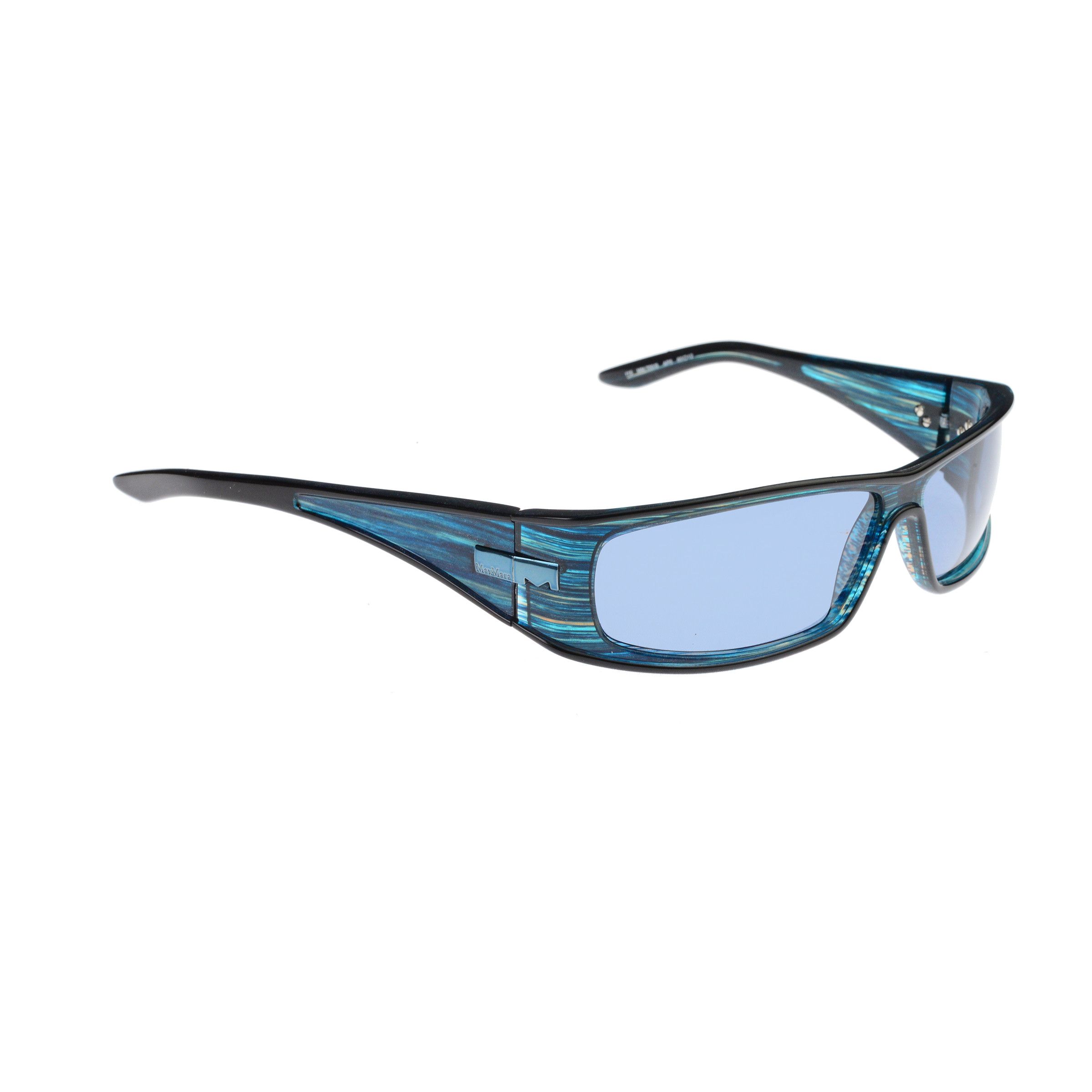 Max Mara Max Mara 00's Blue Glitter Rectangular Plastic Sunglasses Size ONE SIZE - 2 Thumbnail