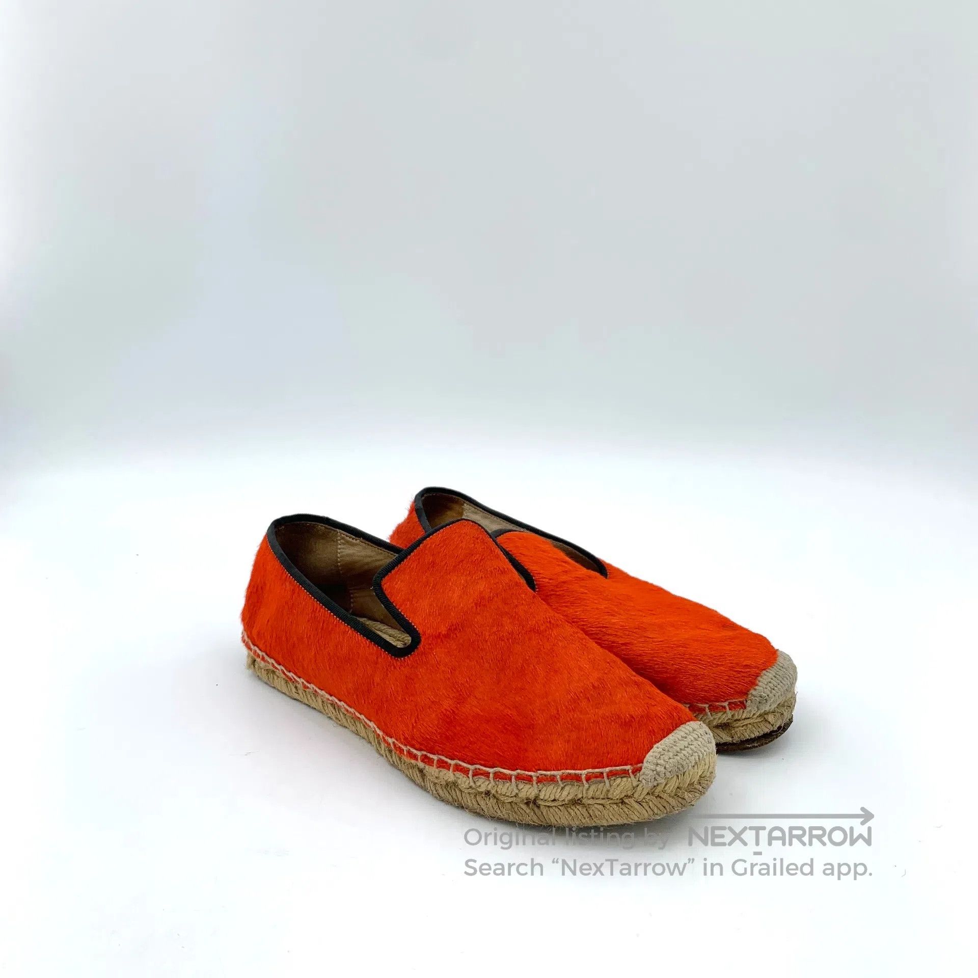 Other CELINE Orange Red Horsehair Casual Flat Slip-on Loafers Fi Size US 5.5 / IT 35.5 - 2 Thumbnail