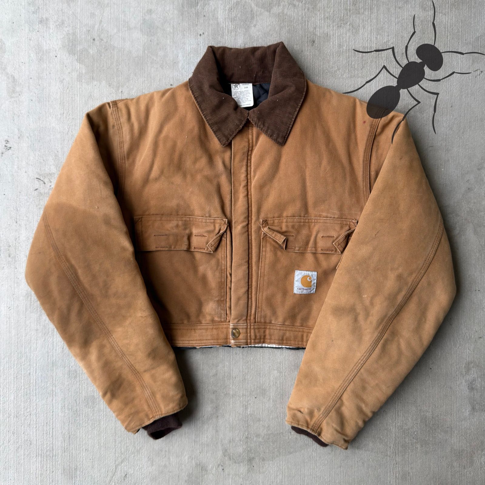 Carhartt brown cropped Detroit style work wear jacket