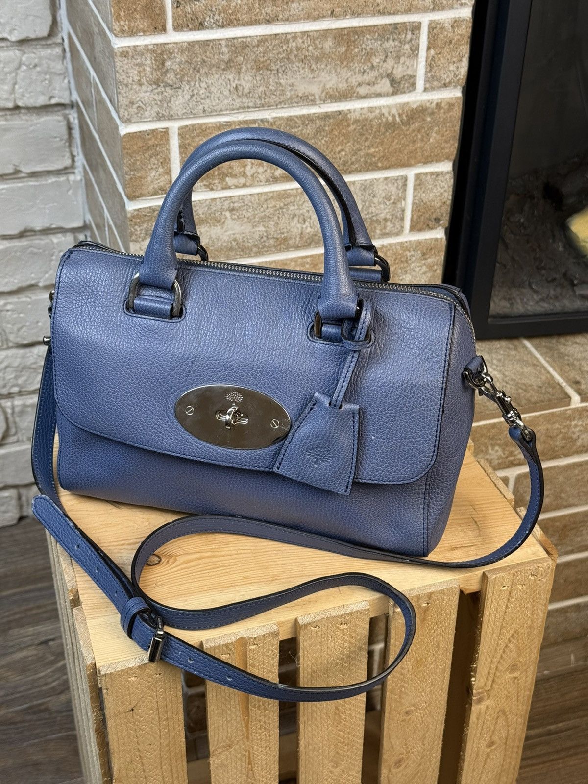 Mulberry Mulberry Leather Blue Del Rey Top Handle Bag Size ONE SIZE - 4 Thumbnail