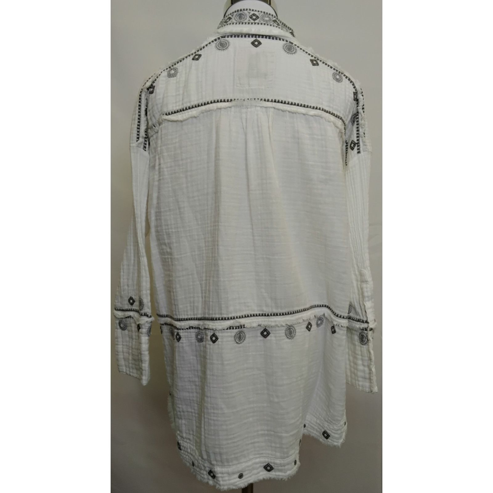 Johnny Was Johnny Was Pete + Greta Top Women's S White Embroidered Boho Size S / US 4 / IT 40 - 4 Thumbnail