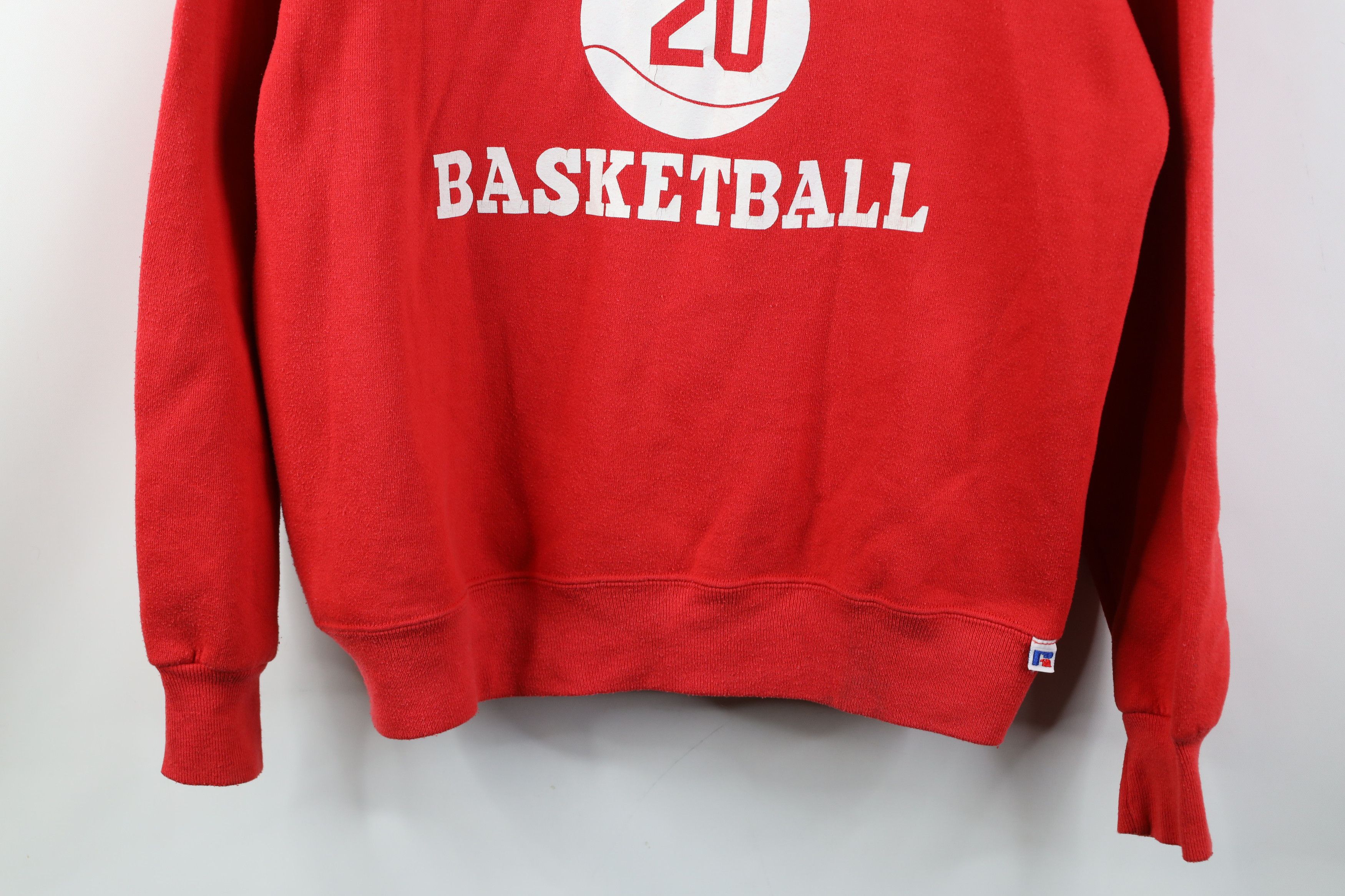 Russell Athletic Vintage 90s Russell Athletic Basketball Sweatshirt Red USA Size US L / EU 52-54 / 3 - 3 Thumbnail