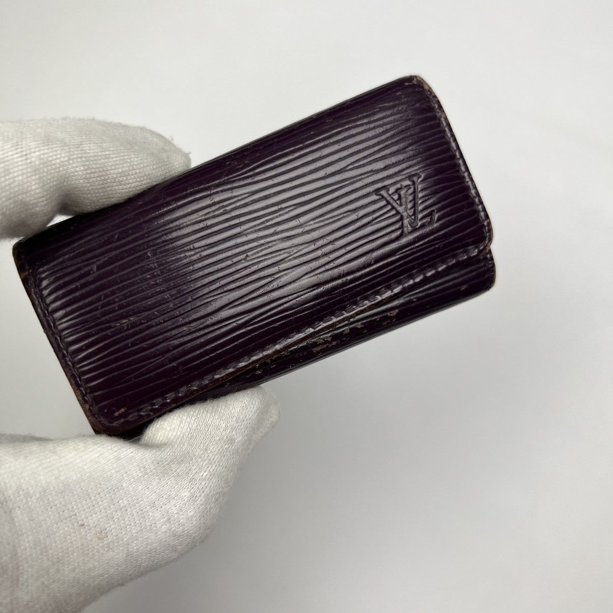Louis Vuitton Purple Epi Leather 4-Key Holder Card Case