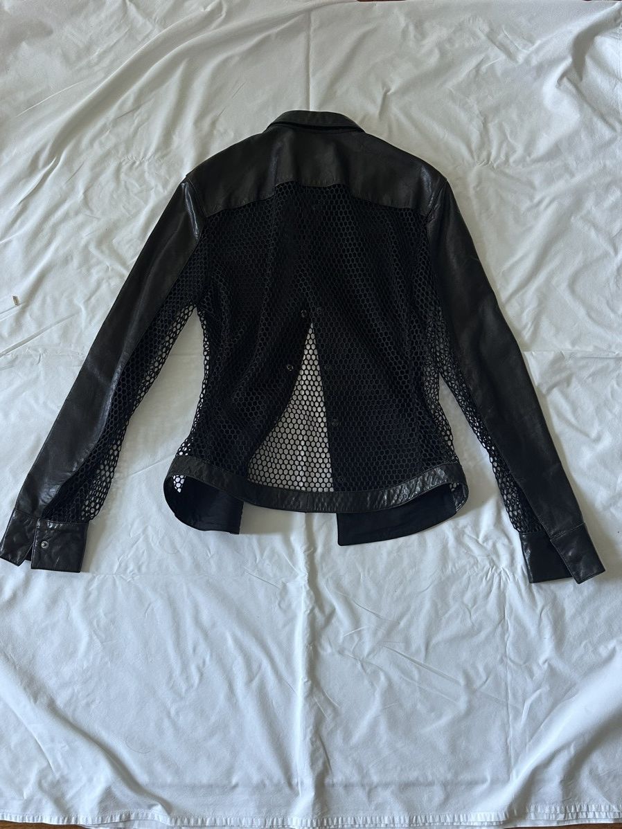 Dirk Bikkembergs Dirk Bikkembergs Early 1990 Mesh & Leather Shirt Size US S / EU 44-46 / 1 - 2 Thumbnail