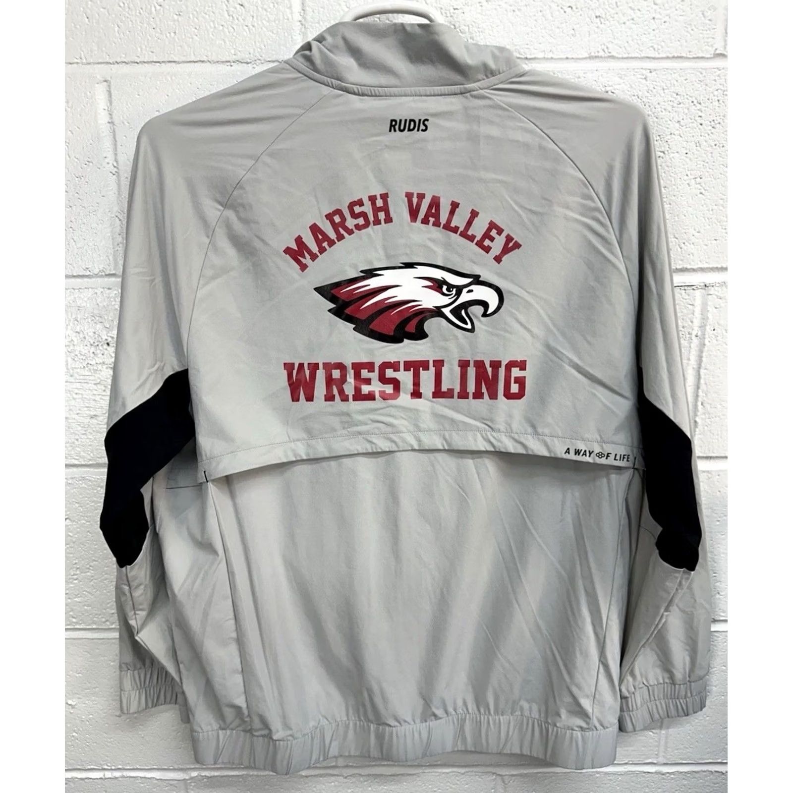 Vintage RUDIS Uniform Jacket Full Zip Performance SCHOOL LOGOS Men's XL Gray Size US XL / EU 56 / 4 - 4 Thumbnail