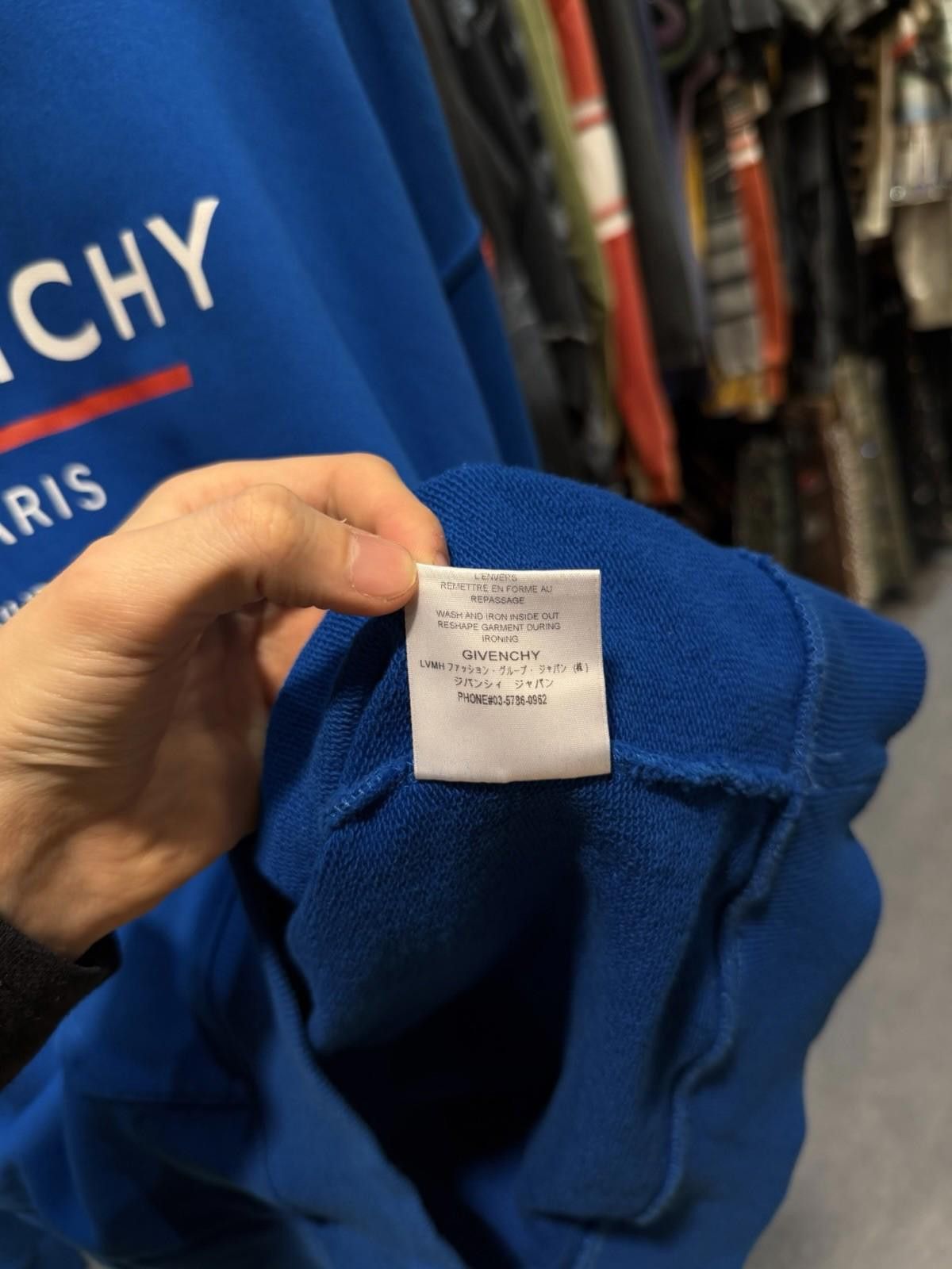 Givenchy Size M - Givenchy Men's Blue Logo- Print Hoodie Sweatshirt Size US M / EU 48-50 / 2 - 10 Thumbnail